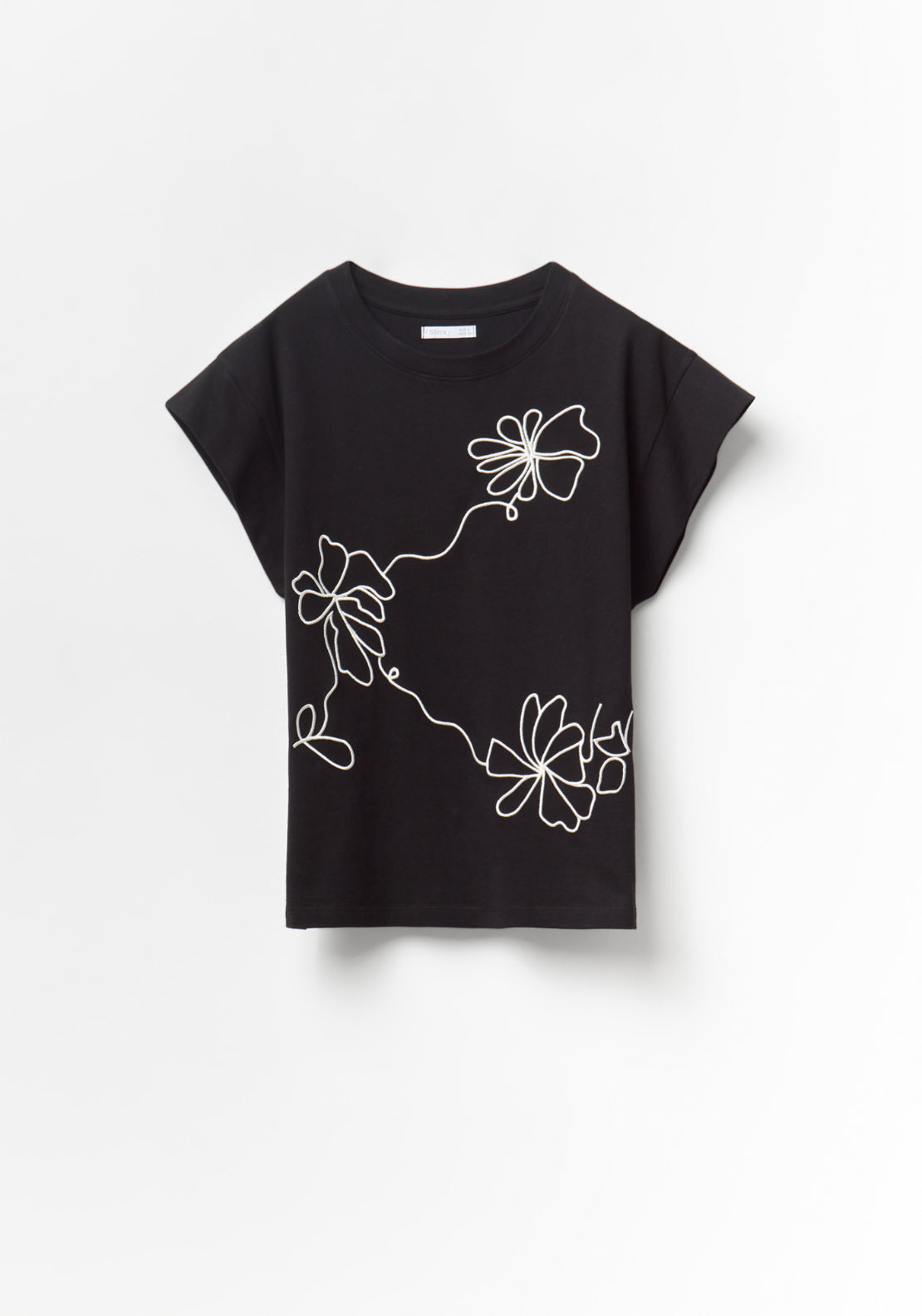 Silhouette Embroidery T-Shirt - Black