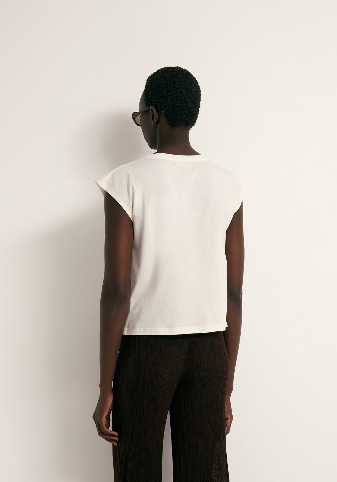 Cotton Crochet Hem Top - Cream