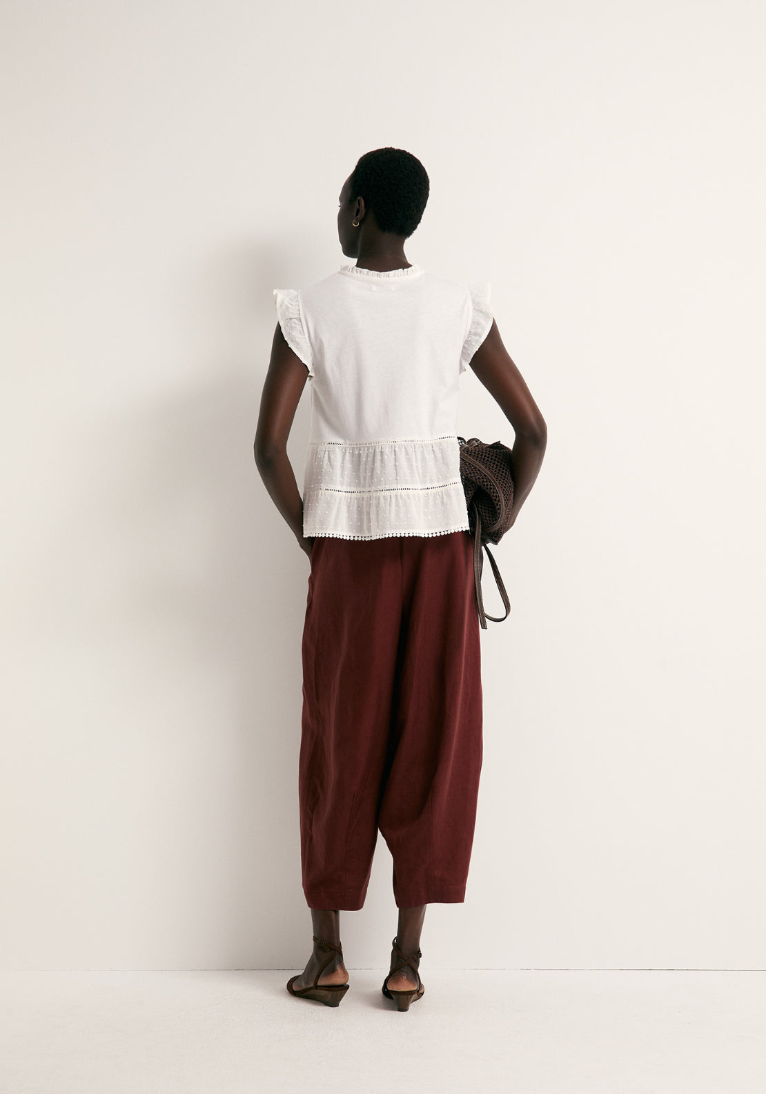 Cotton Plumetis Top - White