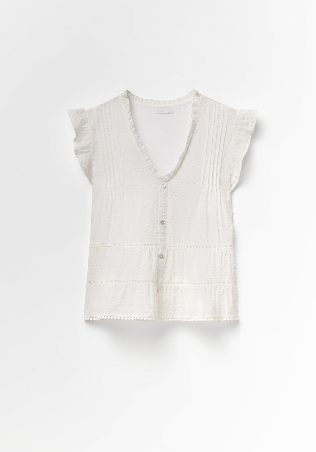 Cotton Plumetis Top - White