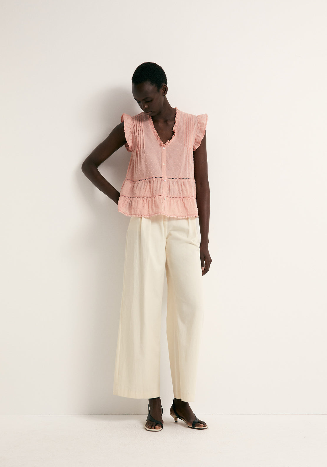 Cotton Plumetis Top - Pink