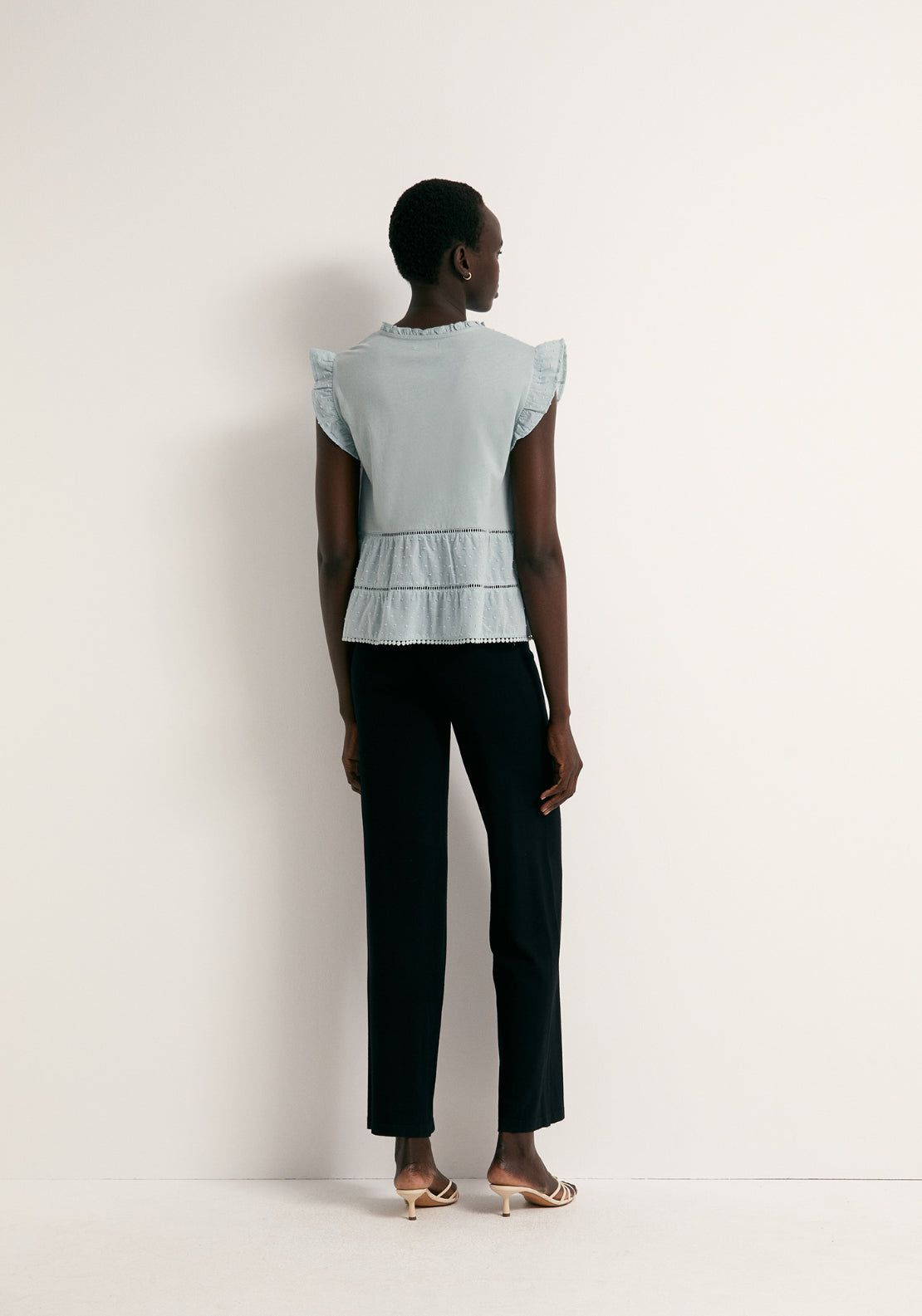 Cotton Plumetis Top - Blue