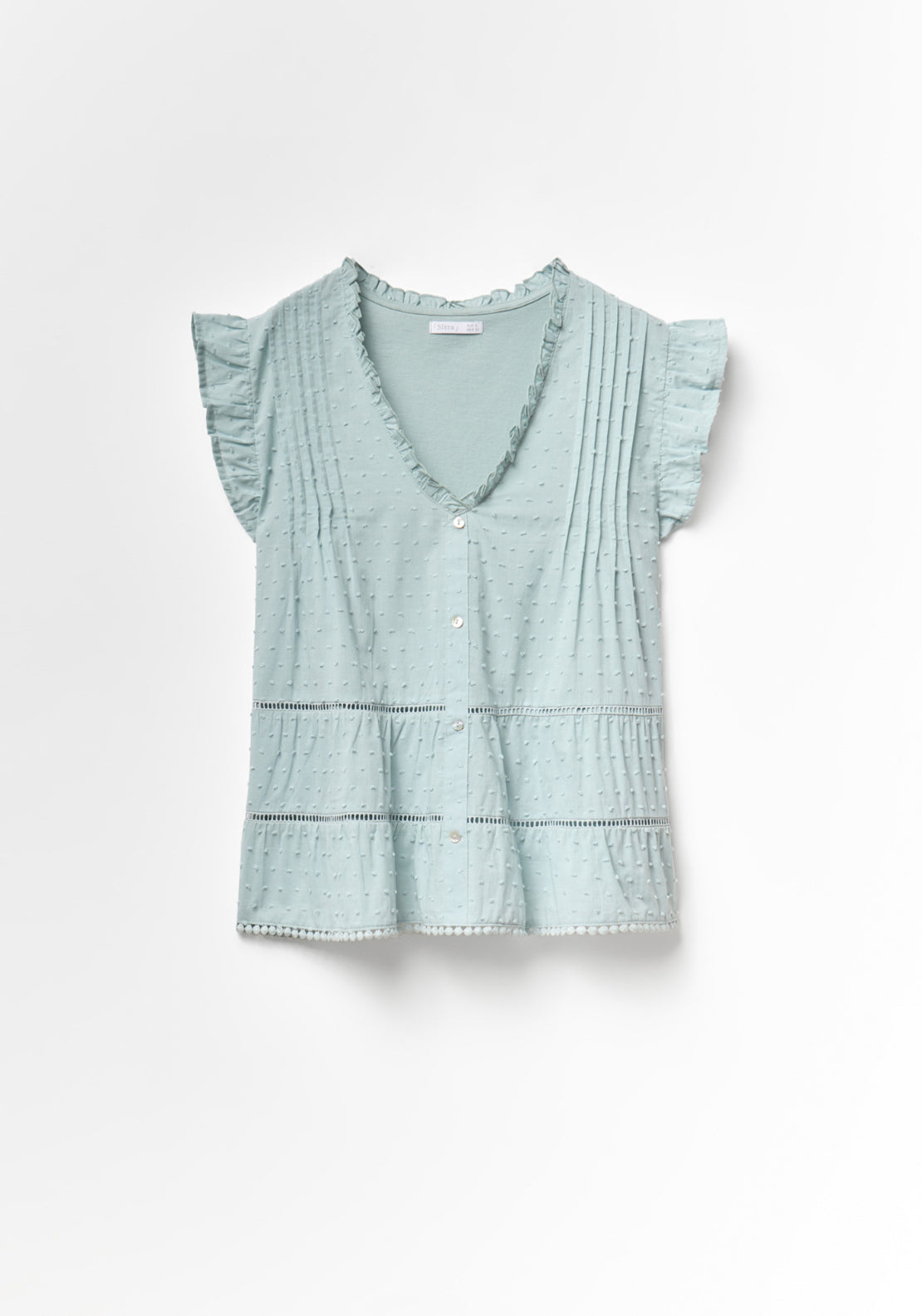 Cotton Plumetis Top - Blue