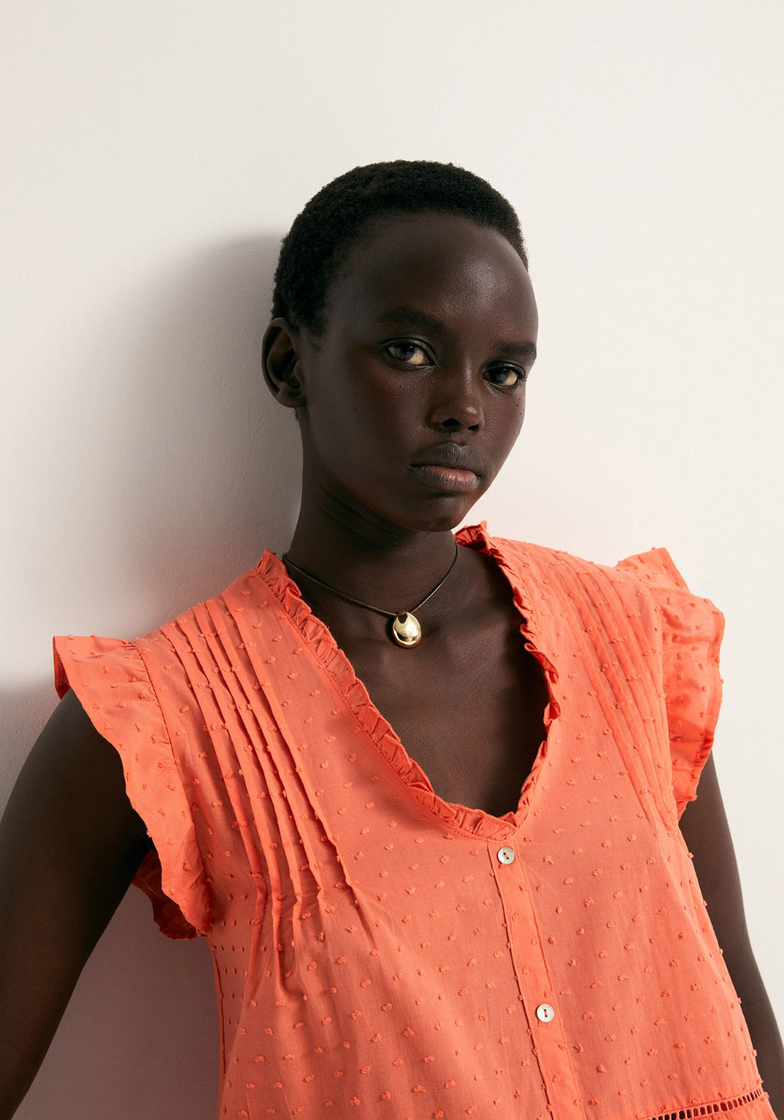 Cotton Plumetis Top - Red