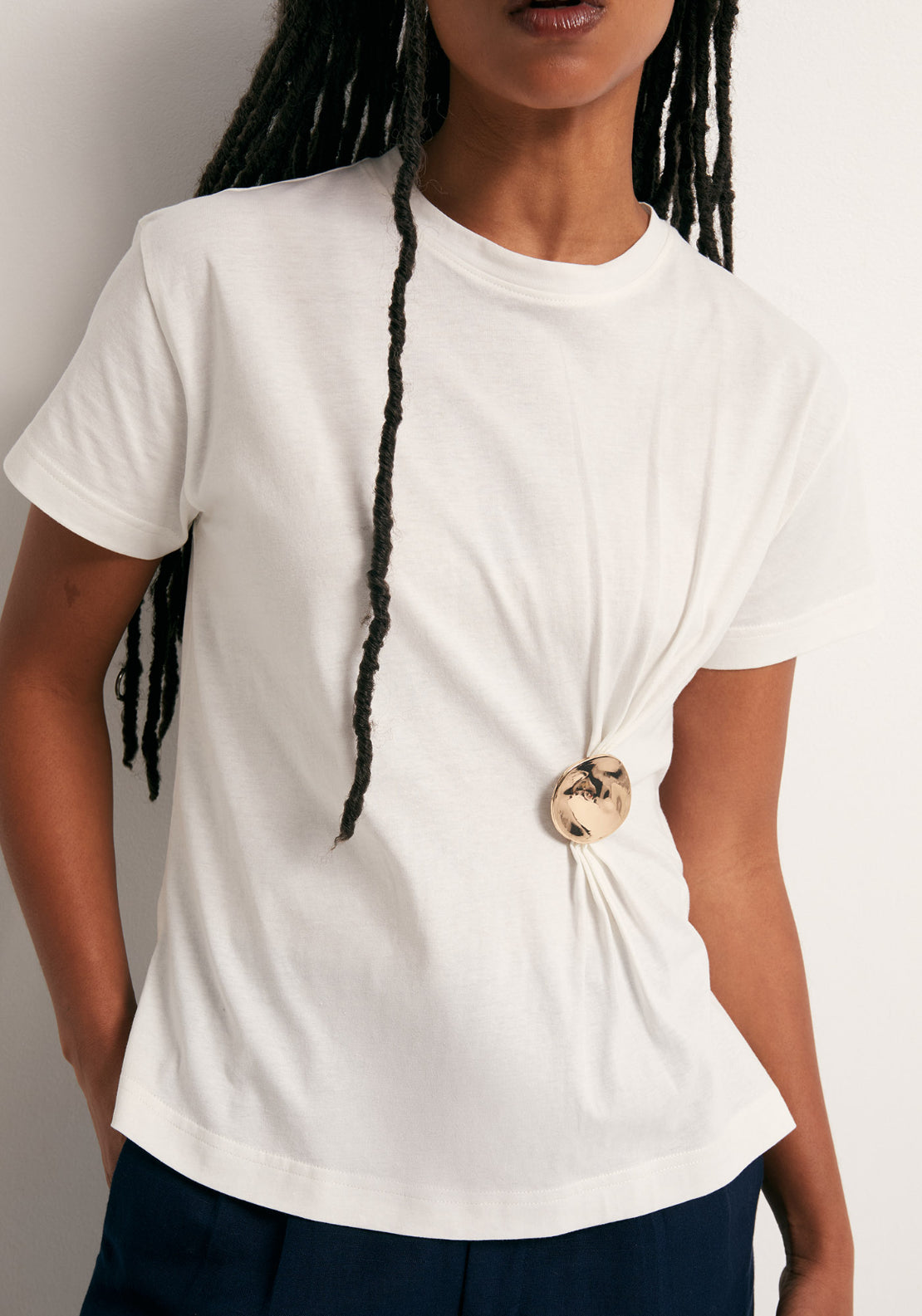 Metallic Hardware T-Shirt - White