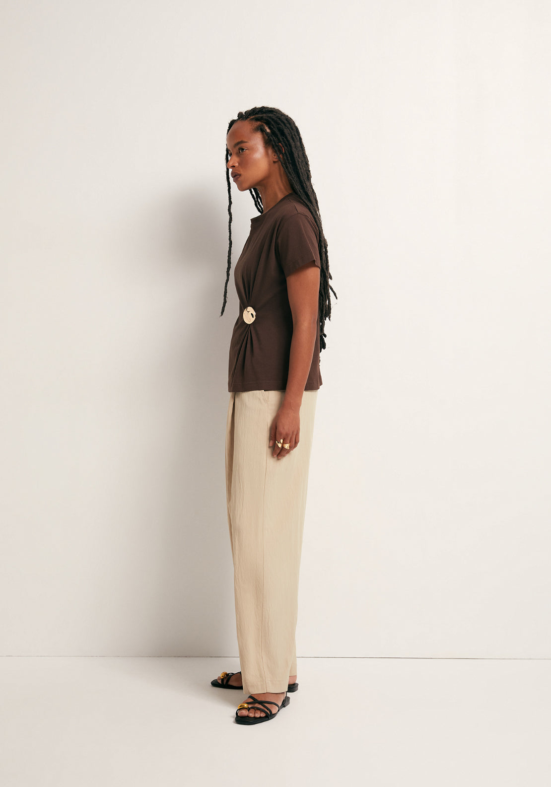 Metallic Hardware T-Shirt - Brown