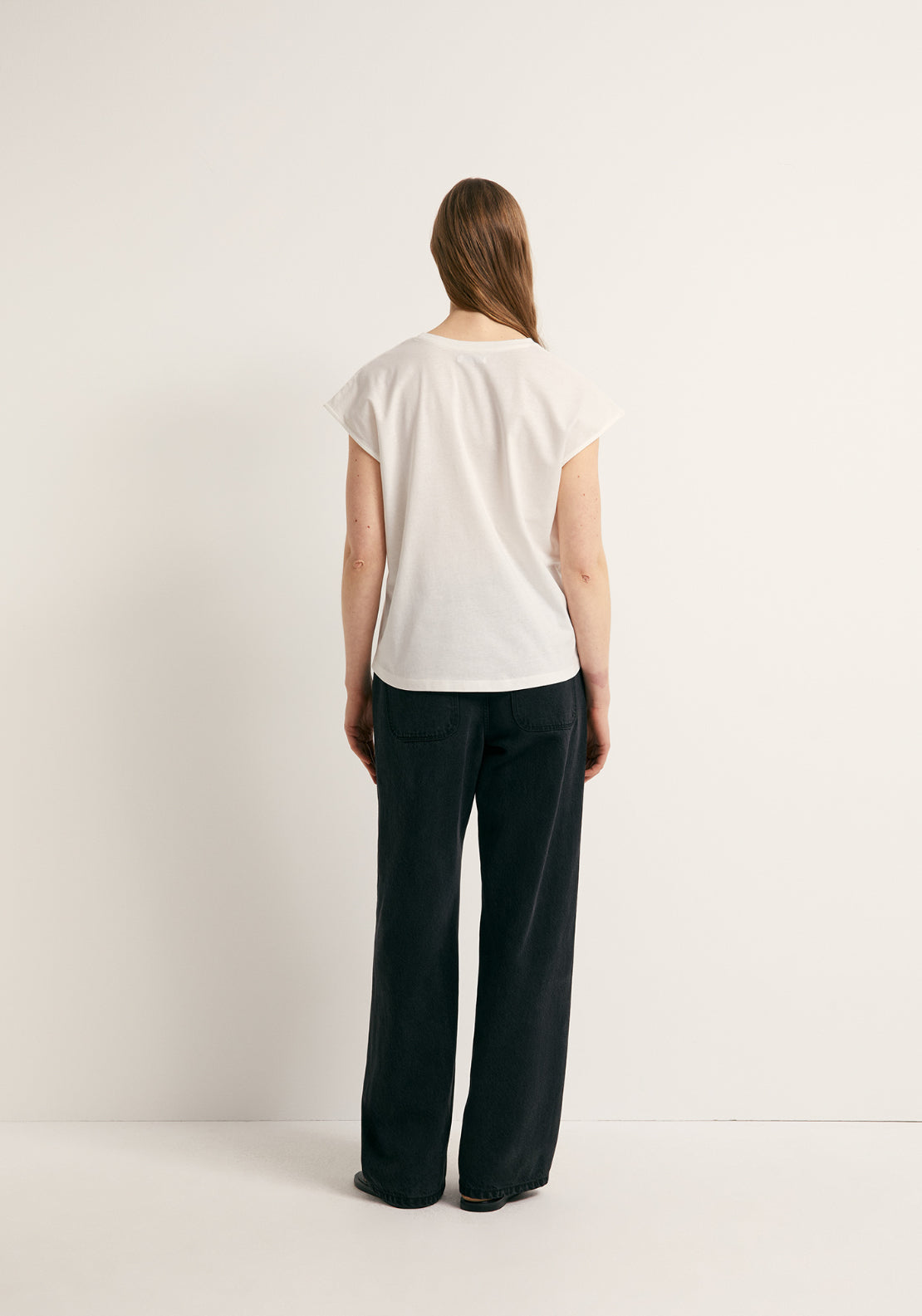 Rhinestone Detail Cotton T-Shirt - White