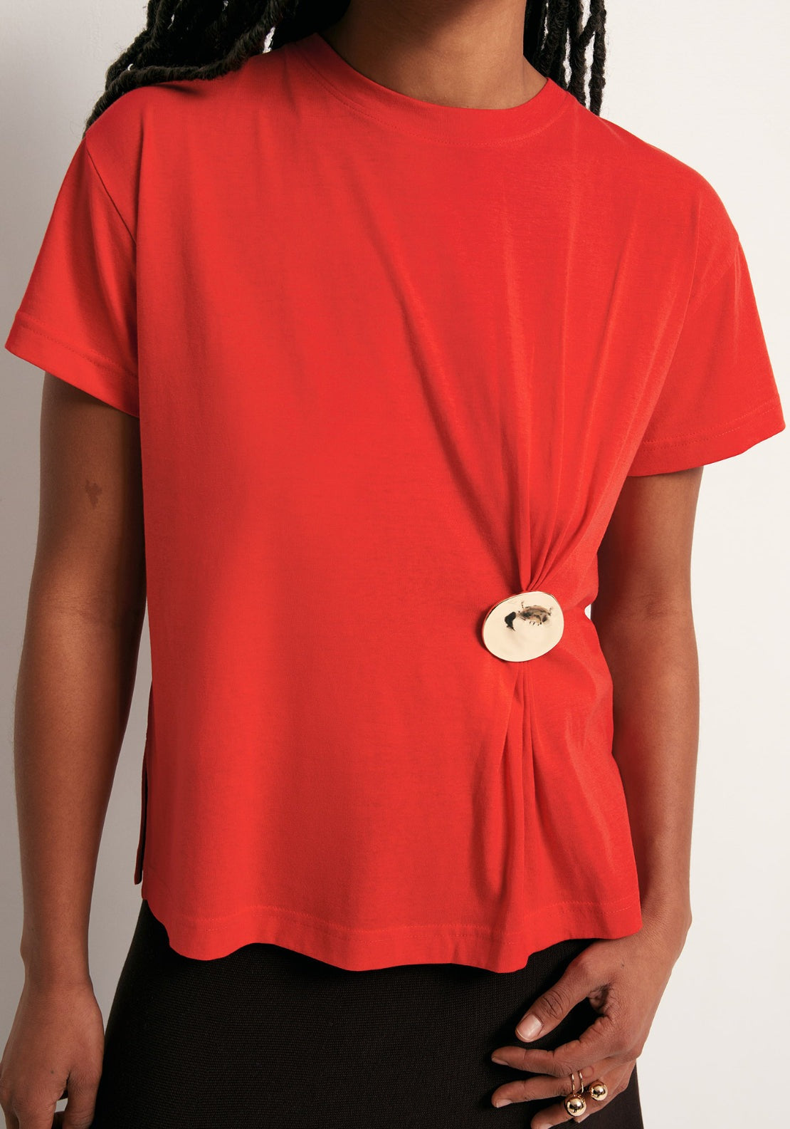 Sfera Metallic Hardware T-Shirt - Red 10 Shaws Department Stores