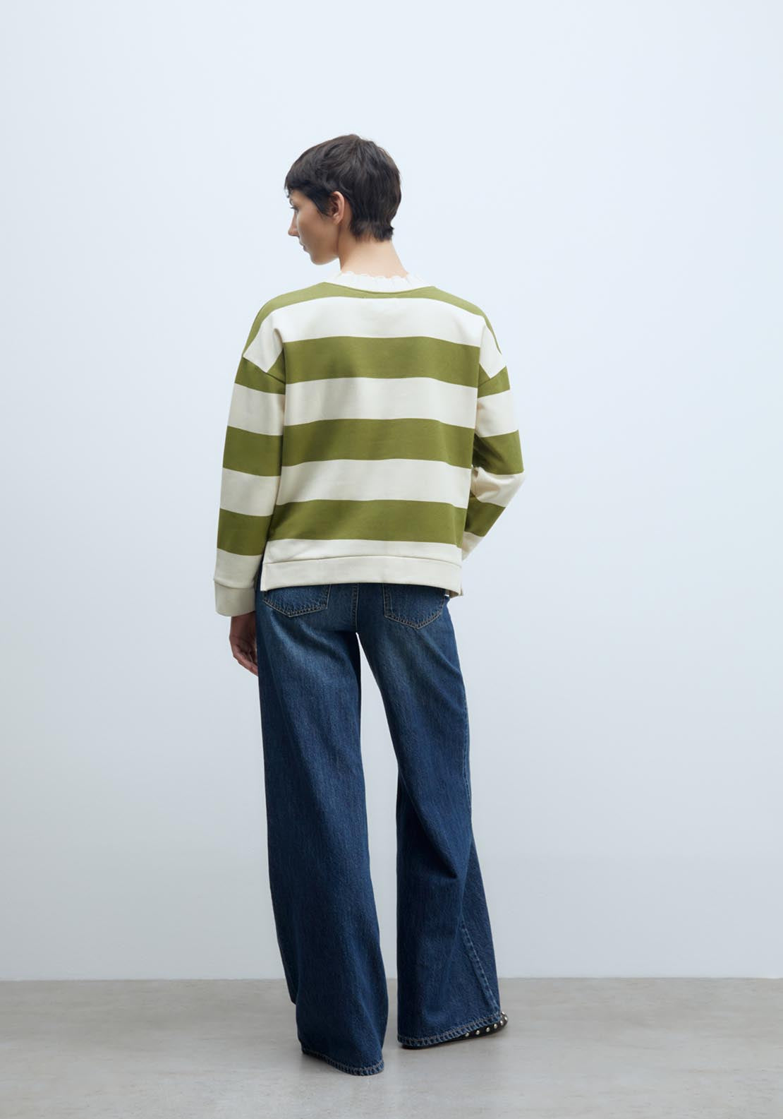 Sfera Ribbed sweatshirt - Green 4 Shaws Department Stores