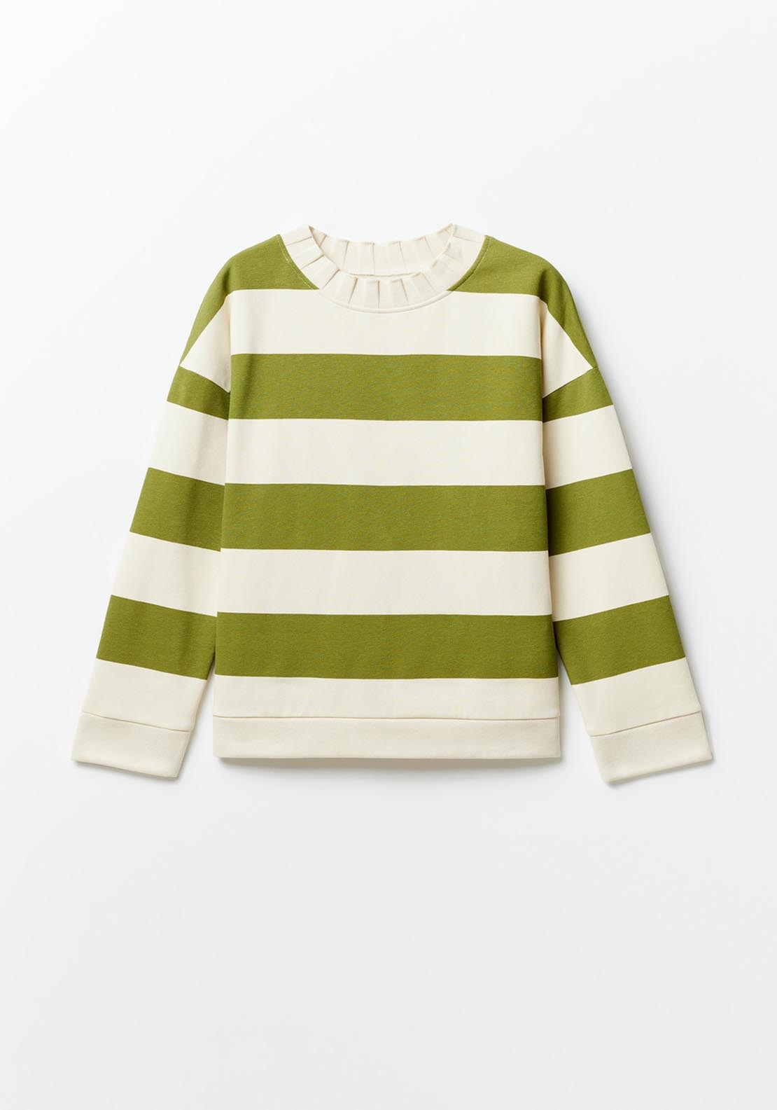 Sfera Ribbed sweatshirt - Green 6 Shaws Department Stores