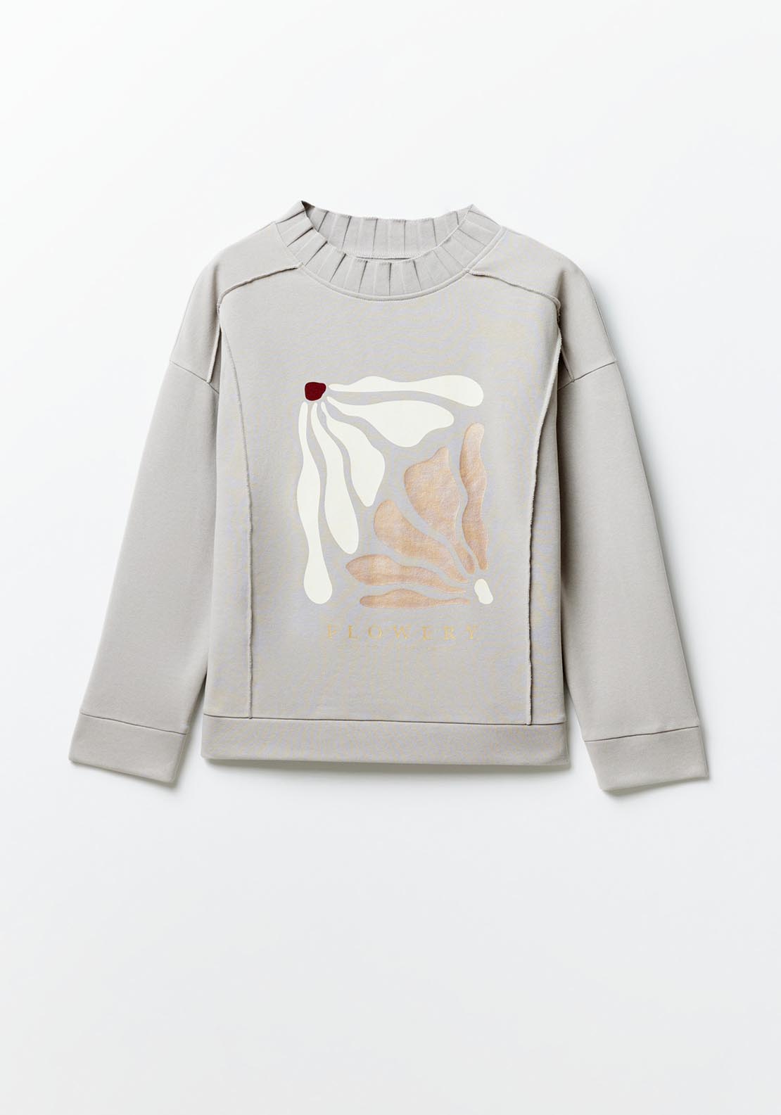 Sfera Ribbed sweatshirt - Light Grey 6 Shaws Department Stores