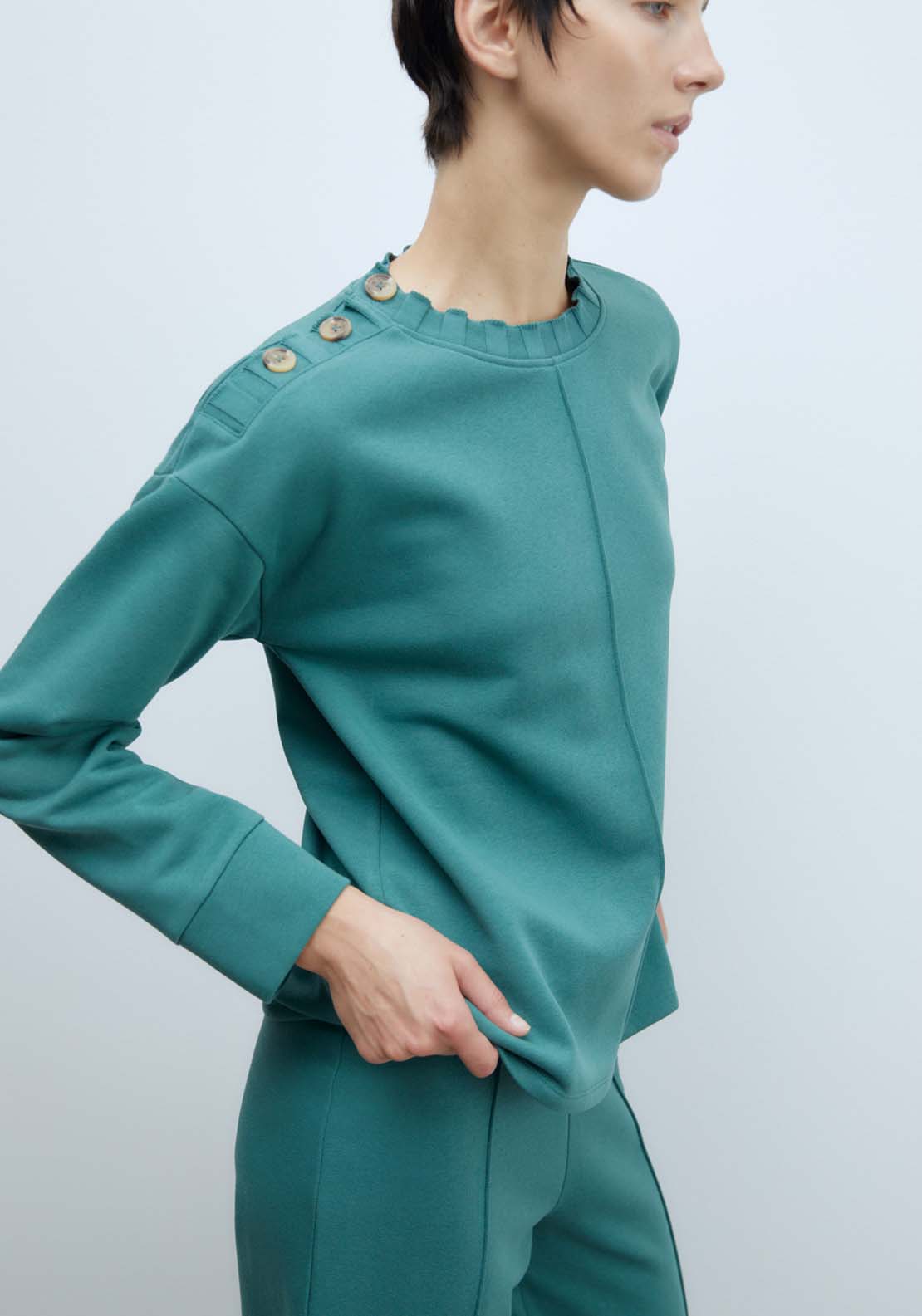 Sfera Plush Sweatshirt - Green 1 Shaws Department Stores