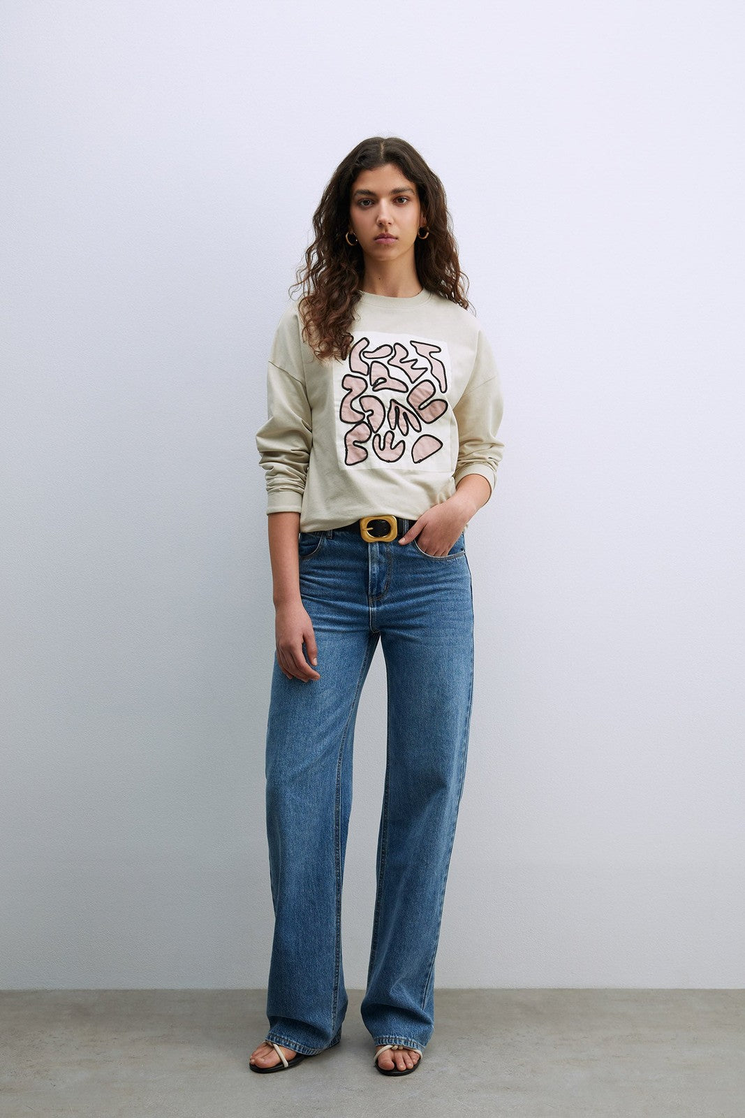 Sfera Details ribbed sweatshirt - Light Green 3 Shaws Department Stores