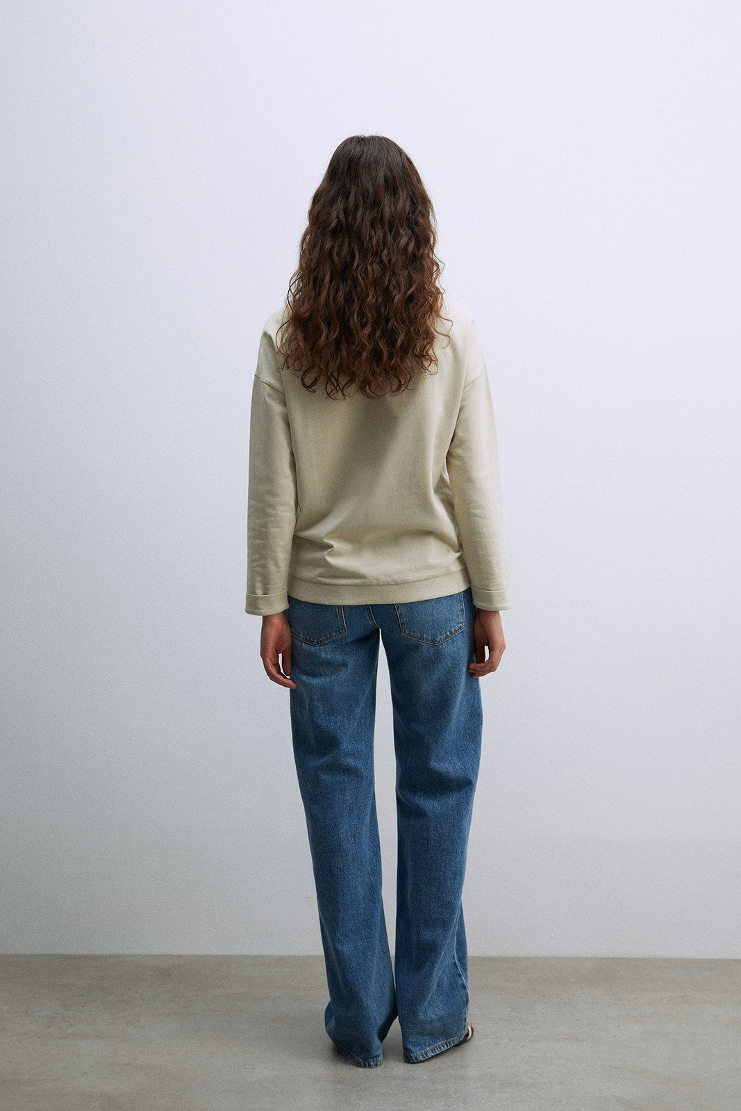 Sfera Details ribbed sweatshirt - Light Green 5 Shaws Department Stores