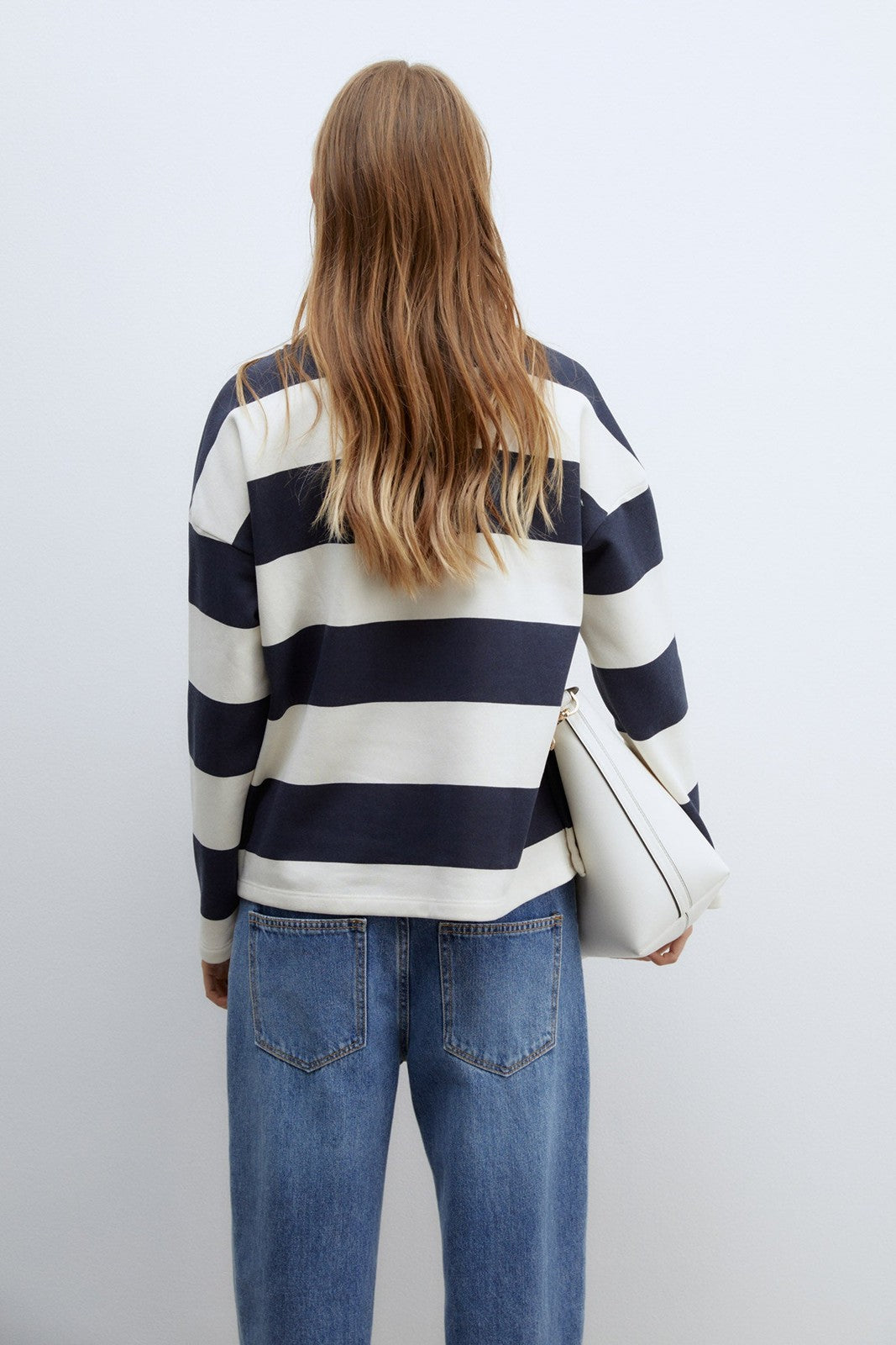 Sfera Details ribbed sweatshirt - Navy 5 Shaws Department Stores