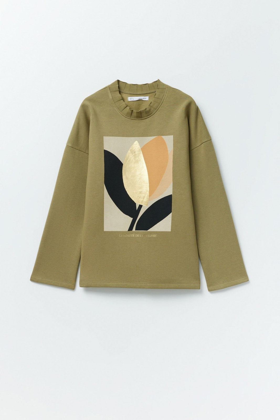 Sfera Details ribbed sweatshirt - Green Oscur 5 Shaws Department Stores