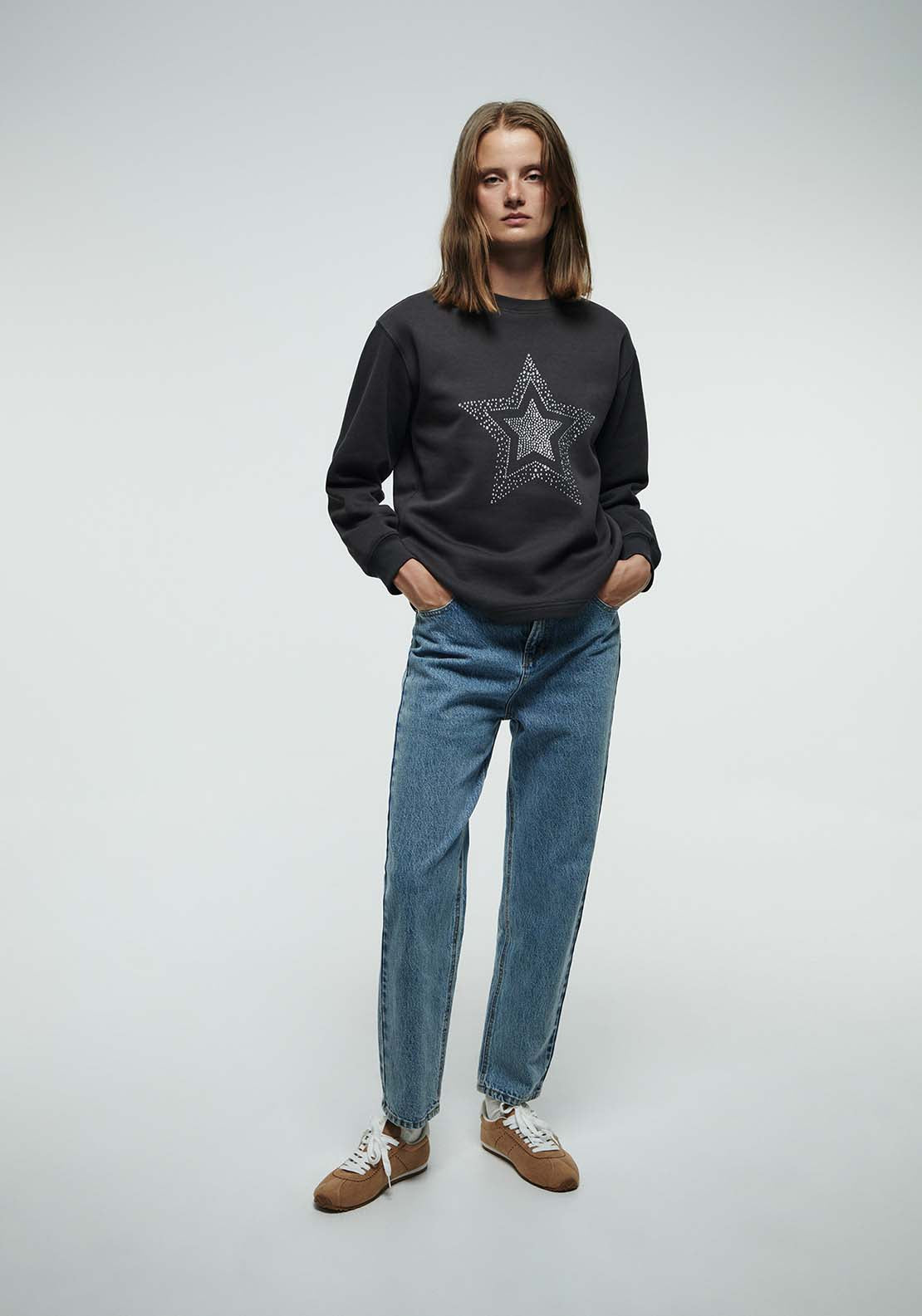 Sparkly Star Sweatshirt - Grey