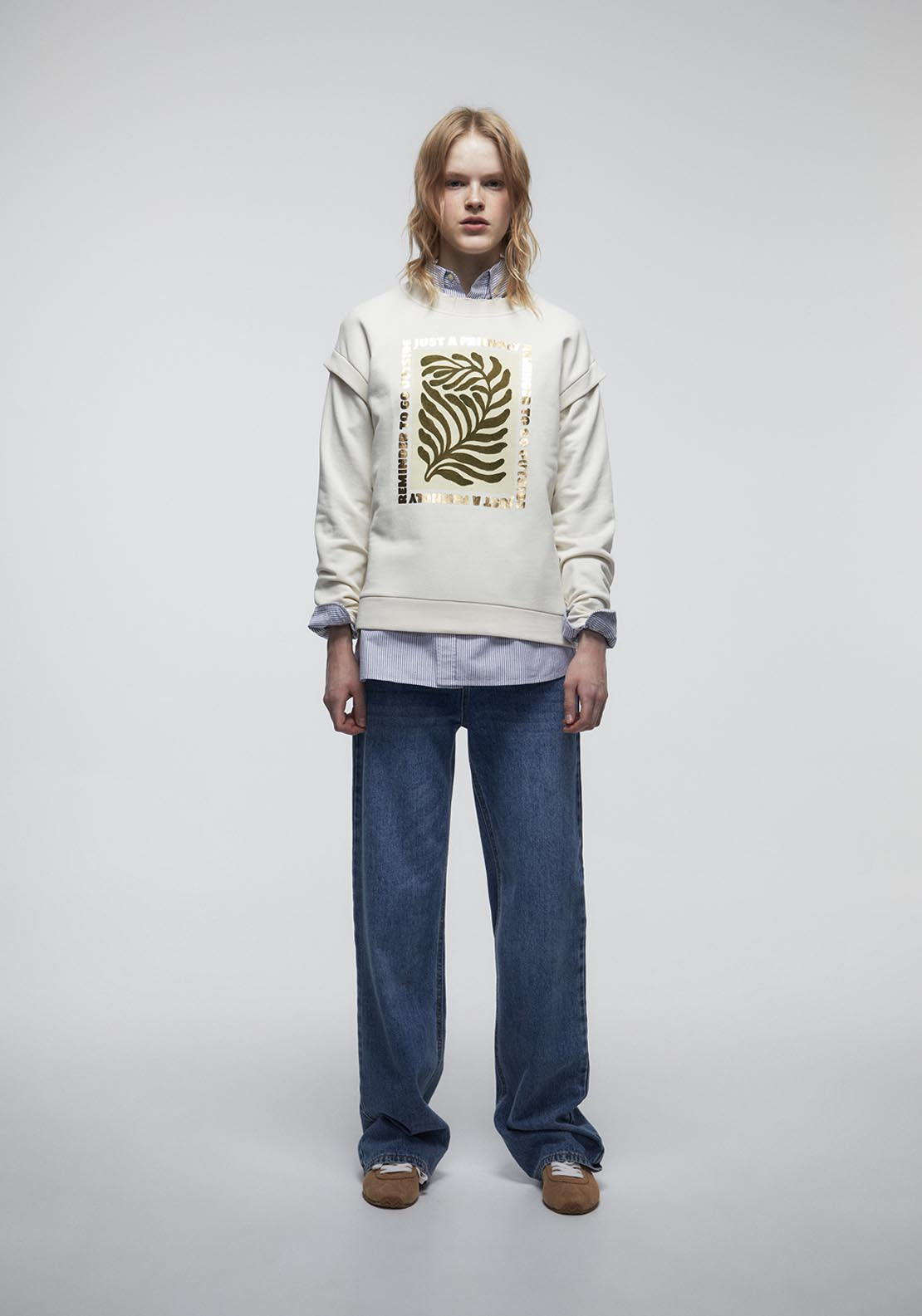 Sfera Basic Sweatshirt - Cream 3 Shaws Department Stores