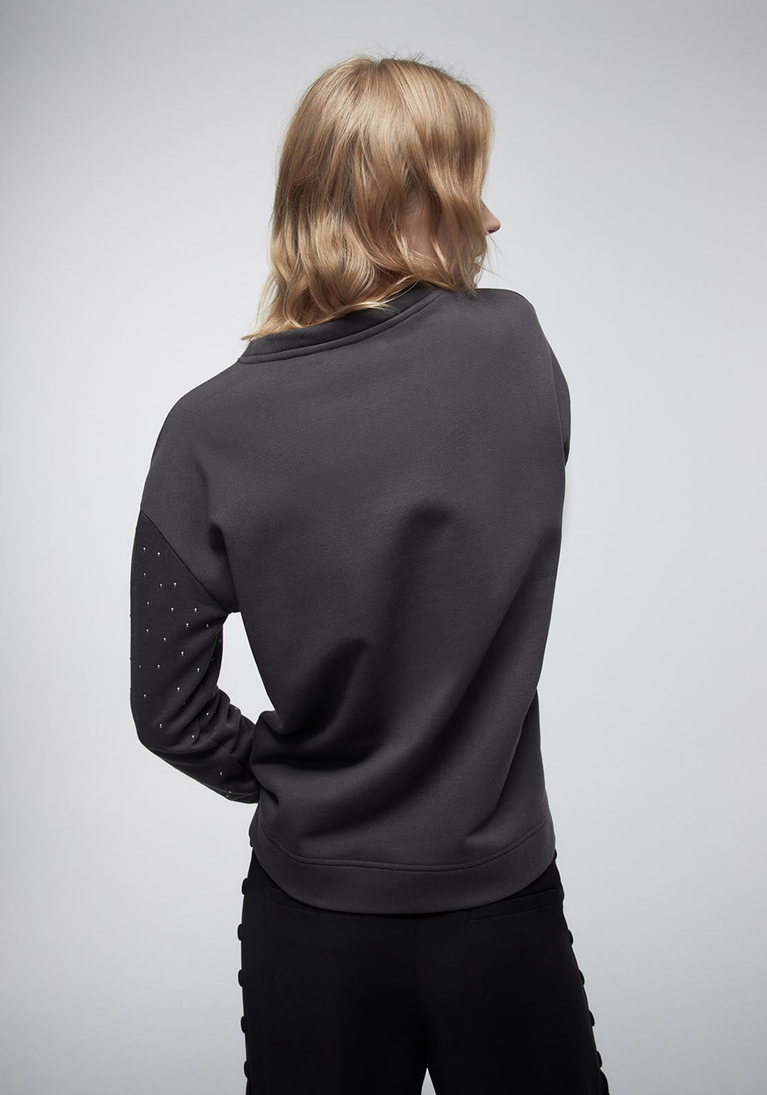 Sfera Front Details Sweatshirt - Grey 2 Shaws Department Stores