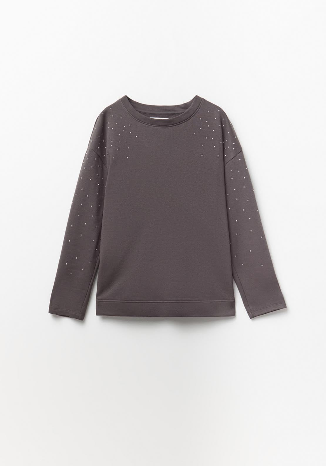 Sfera Front Details Sweatshirt - Grey 5 Shaws Department Stores