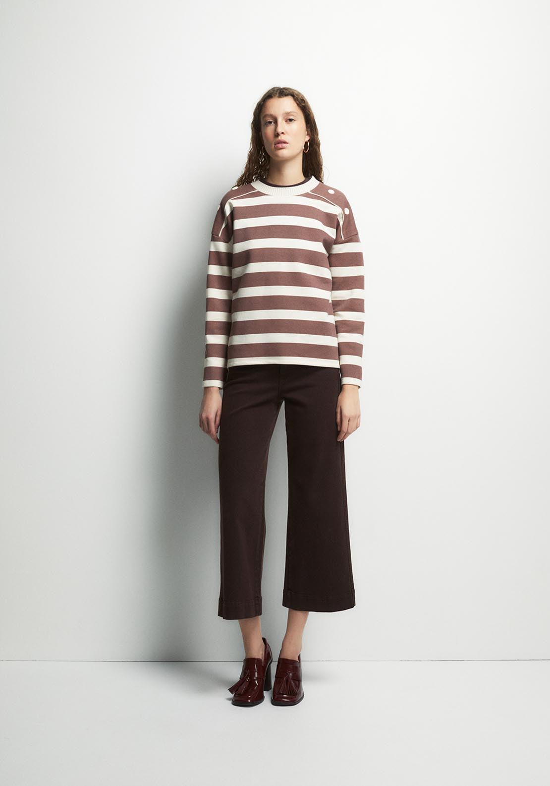 Basic Ribbed Sweatshirt - Pink