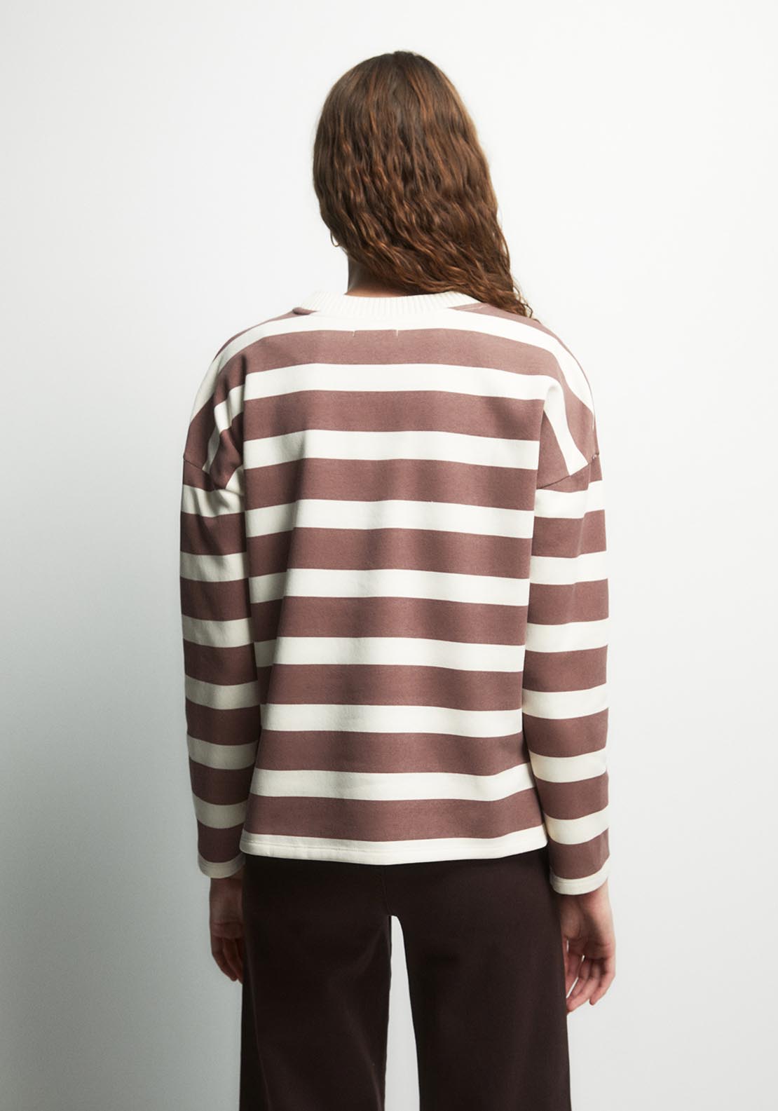 Basic Ribbed Sweatshirt - Pink