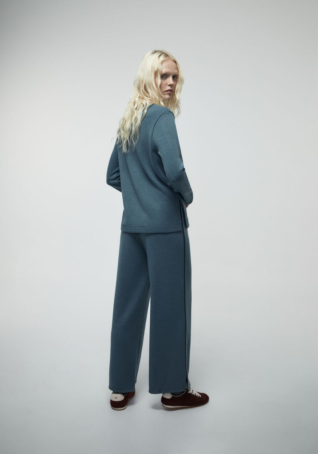 Trim Detail Soft Touch Trousers - Teal