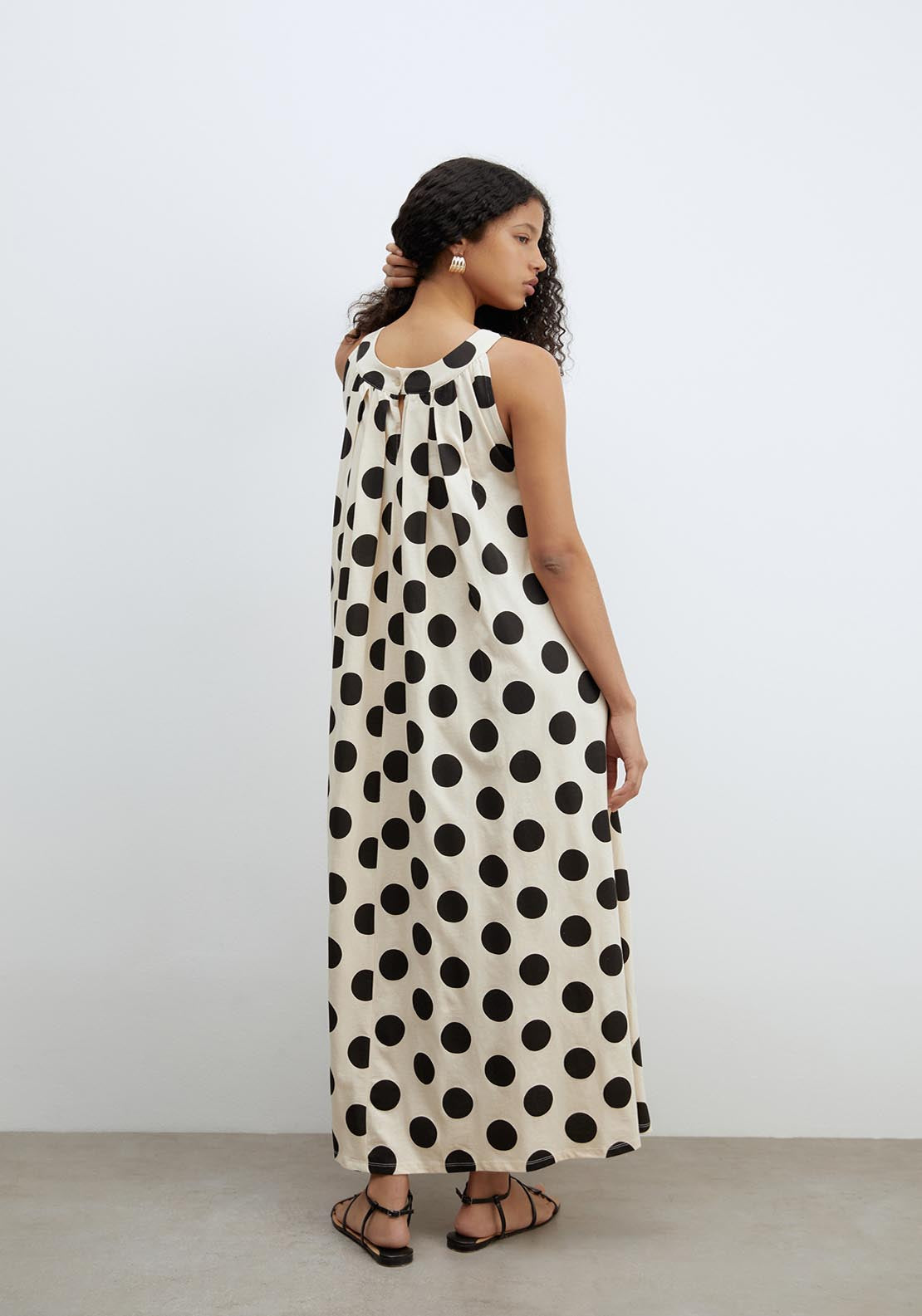 Sfera Printed A Line Dress - Ecru 2 Shaws Department Stores