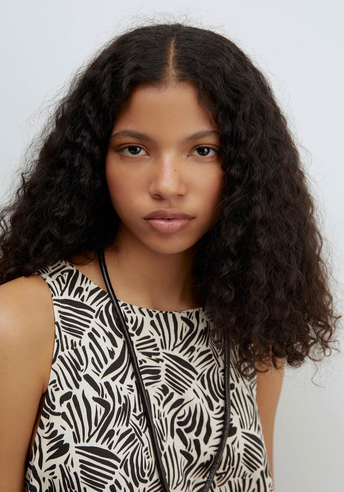 Sfera Printed A Line Dress - Black 4 Shaws Department Stores