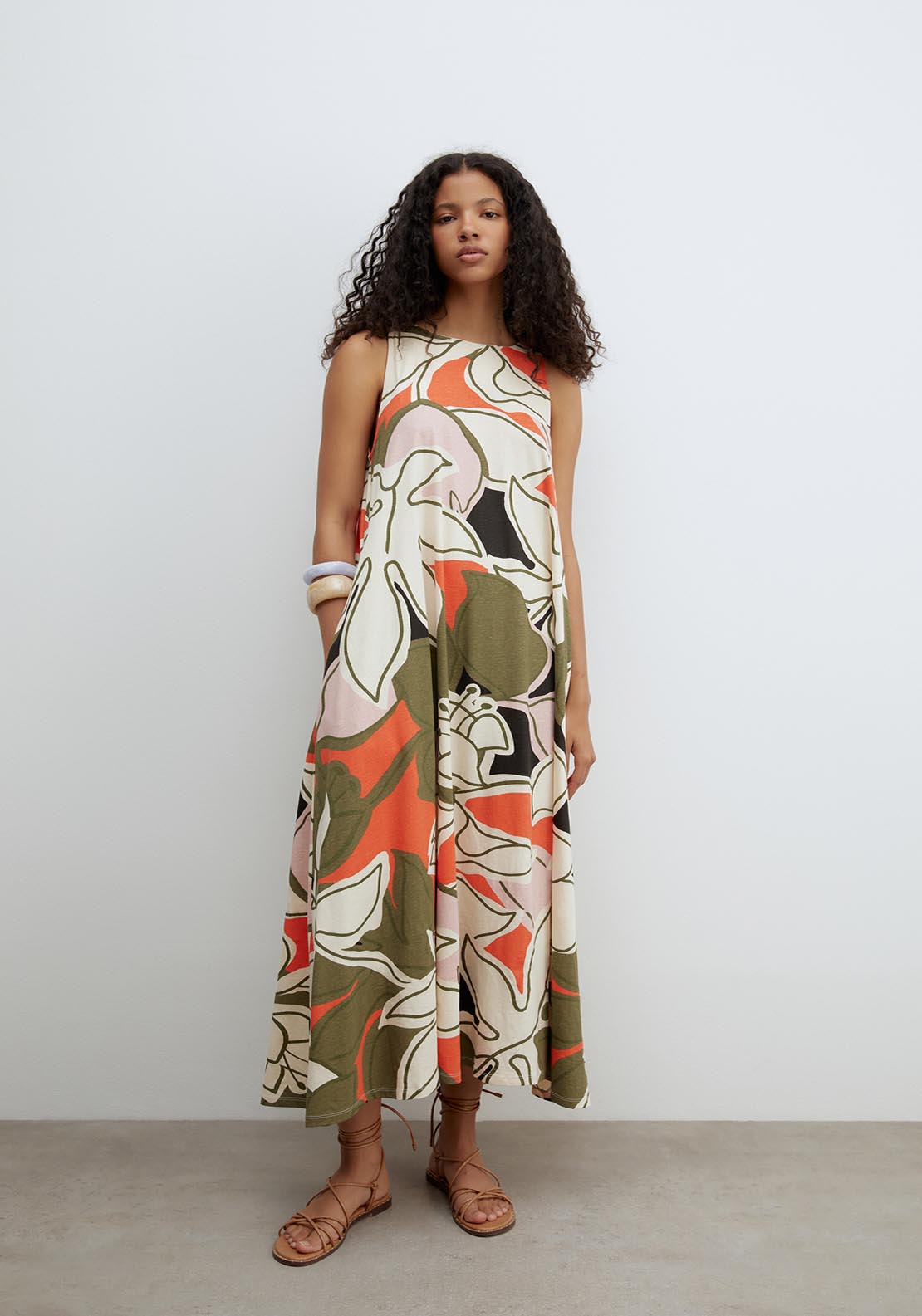 Sfera Printed A Line Dress - Multicolour 1 Shaws Department Stores