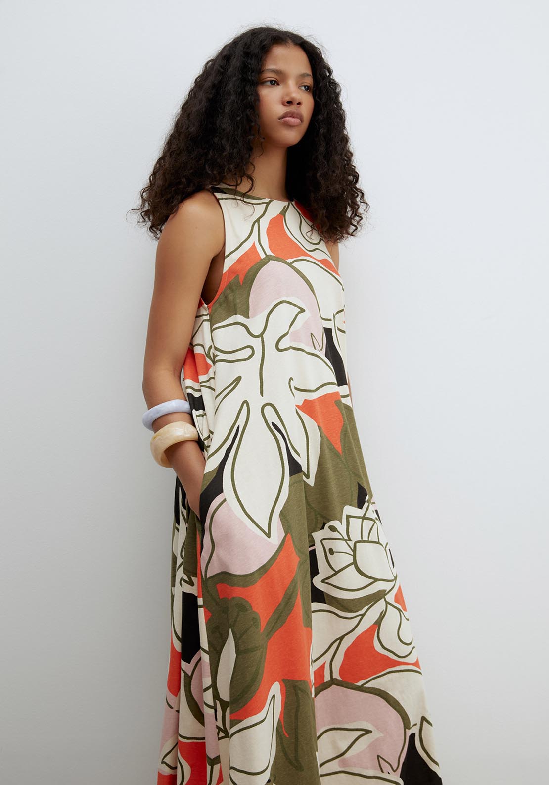 Sfera Printed A Line Dress - Multicolour 4 Shaws Department Stores