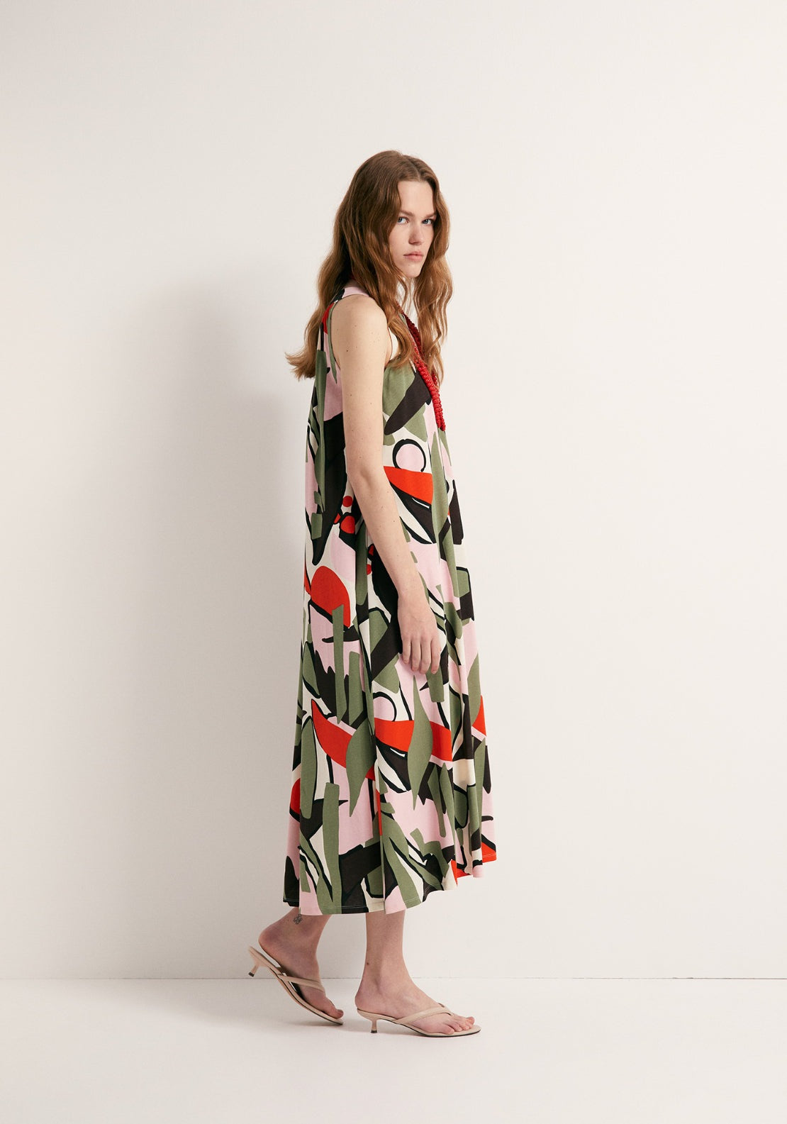 Printed A-Line Dress - Multicolour