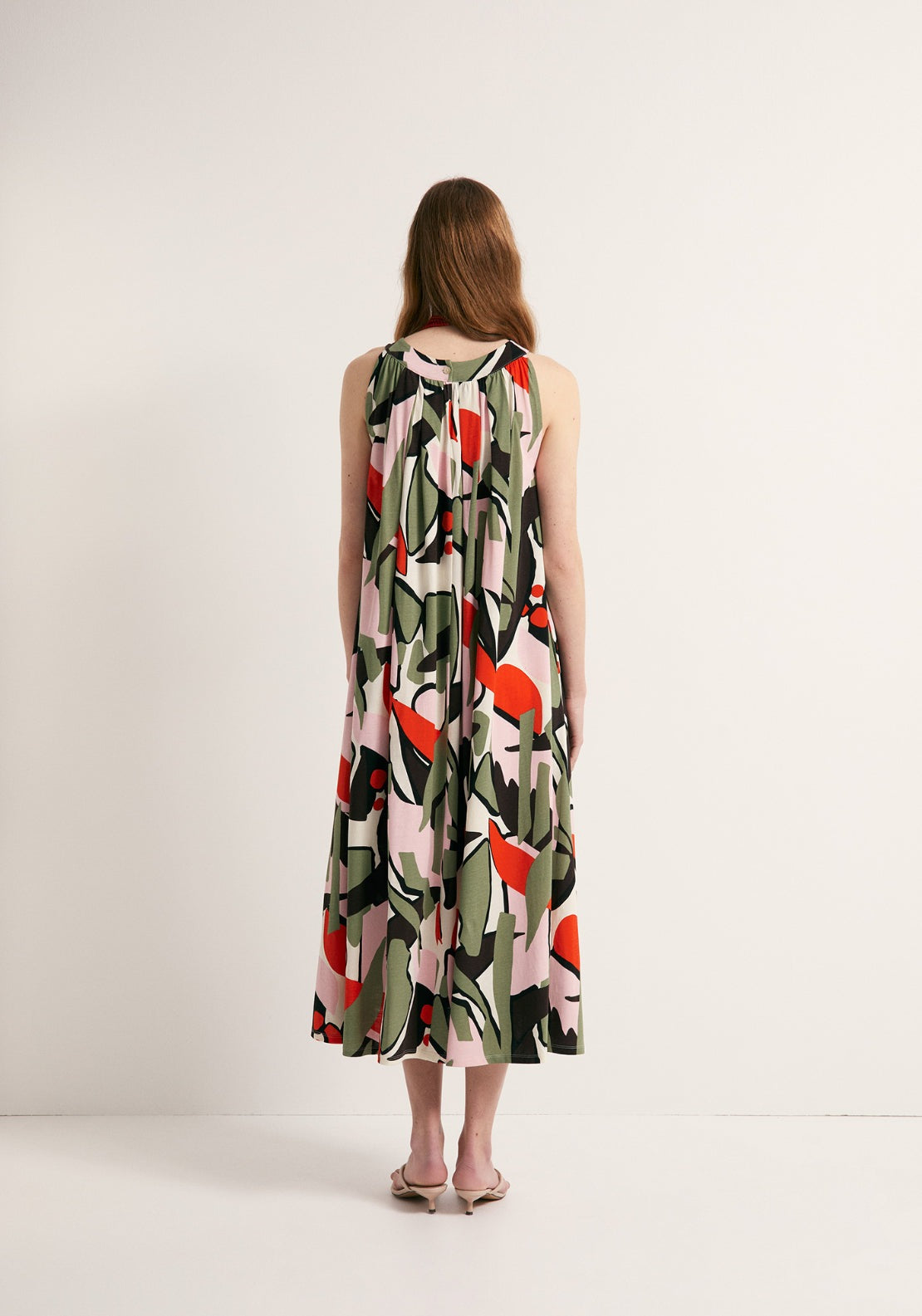Printed A-Line Dress - Multicolour