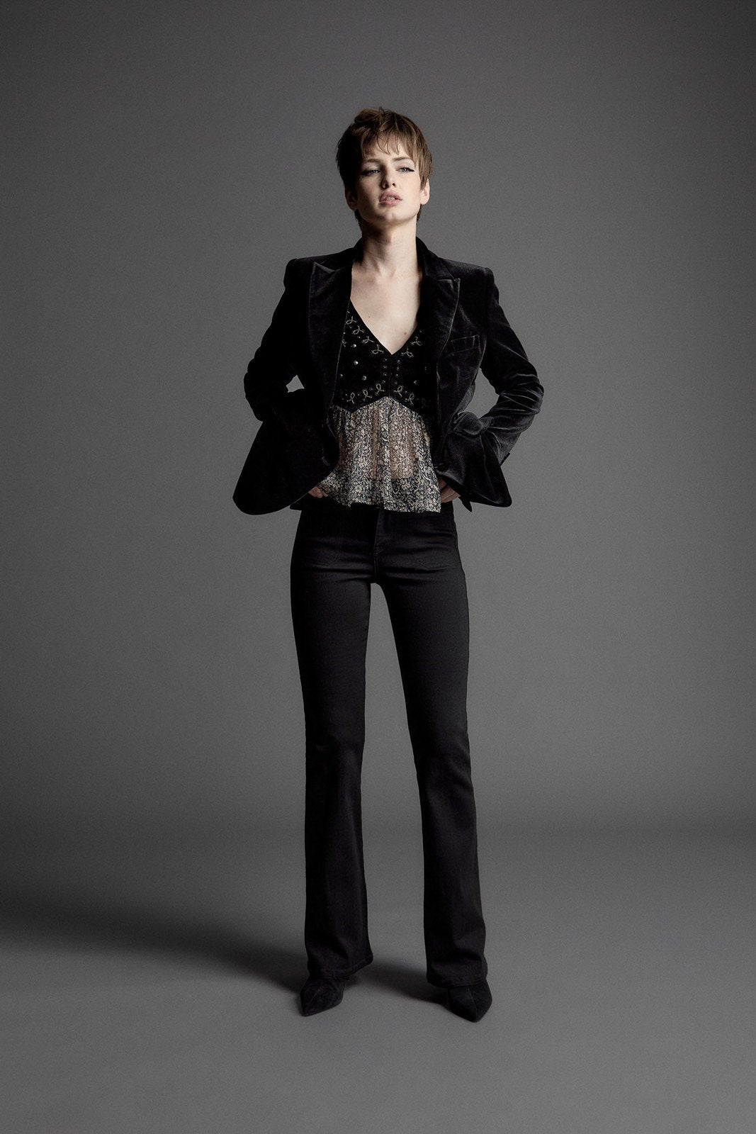 Velvet Blazer - Black