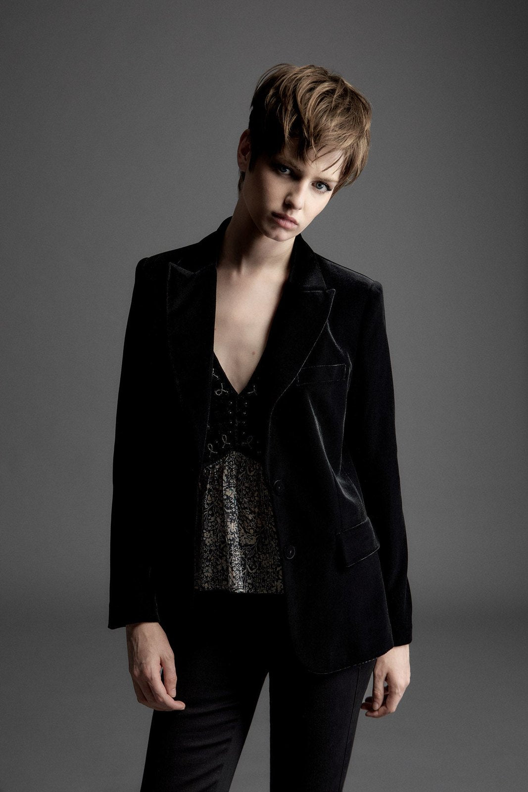 Velvet Blazer - Black