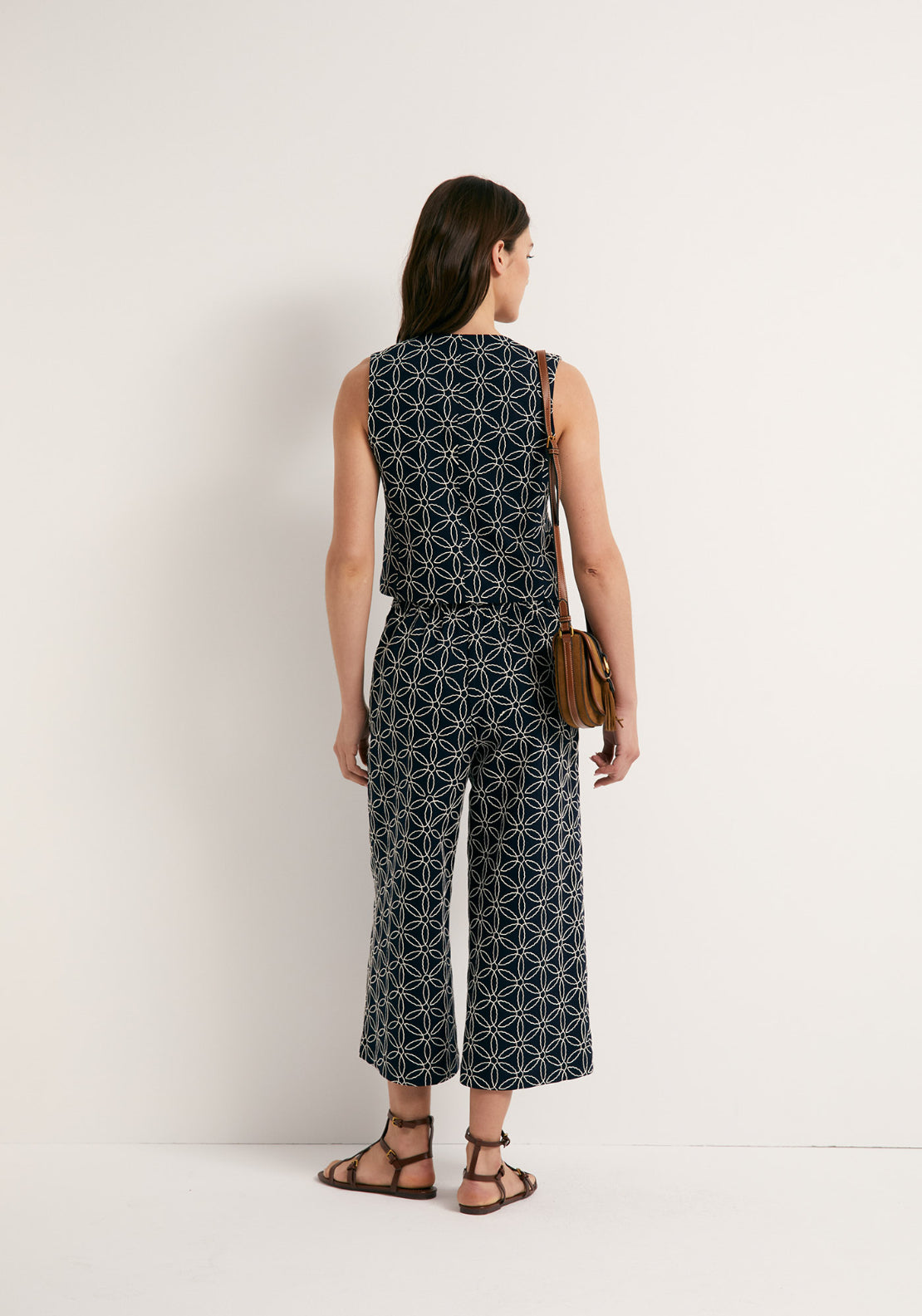 Embroidered Linen Waistcoat - Blue
