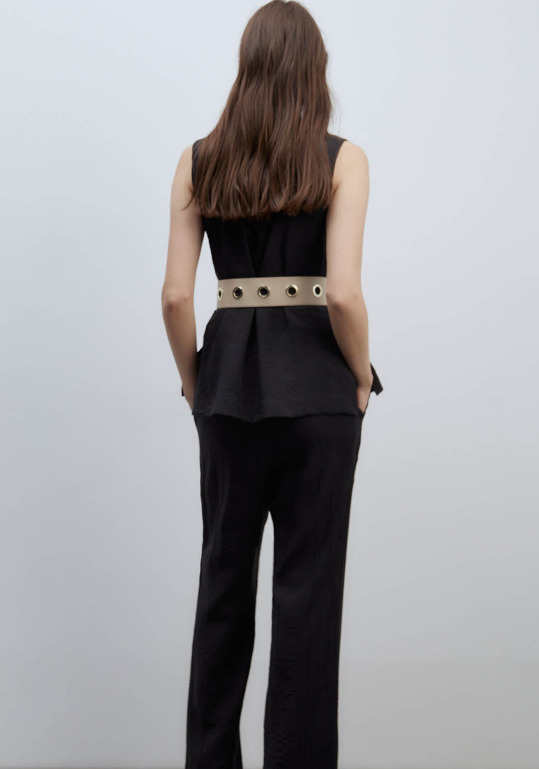 Sfera Wrinkle-Effect Trousers - Black 5 Shaws Department Stores