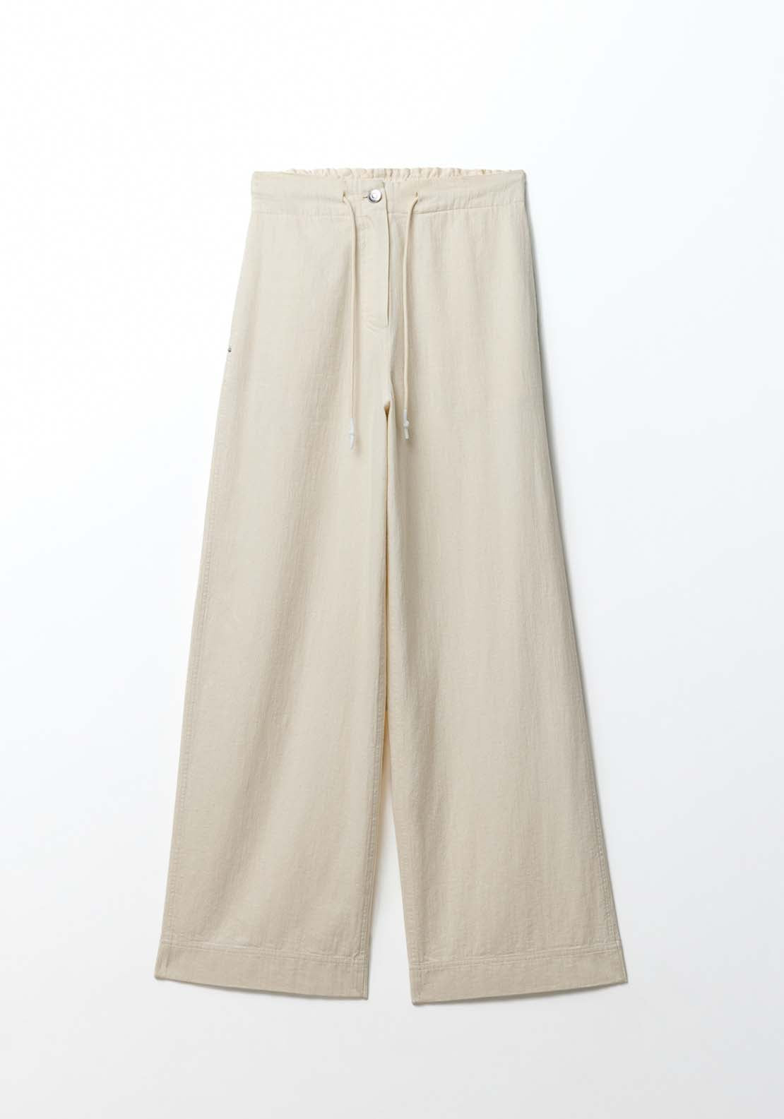 Sfera Linen Twill Trousers - Ecru 6 Shaws Department Stores