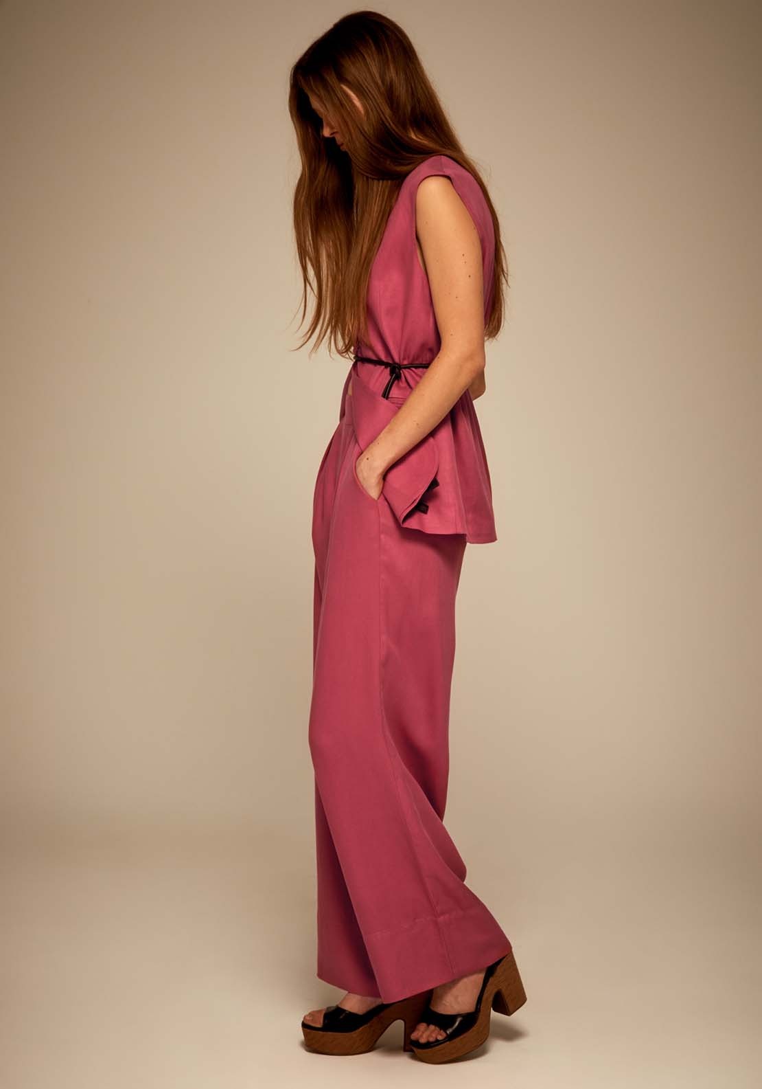 Sfera Tencel-Linen Wide-Leg Trousers - Pink Acid 3 Shaws Department Stores