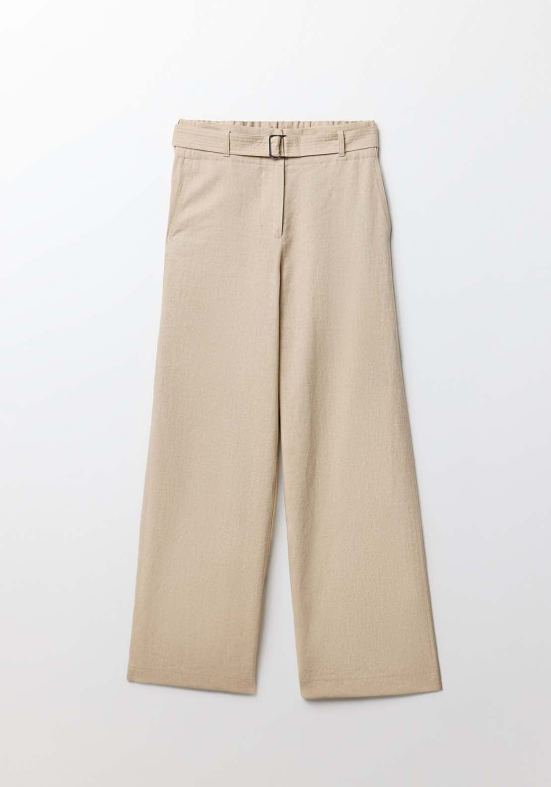 Sfera Belted Linen Trousers - Beige 5 Shaws Department Stores