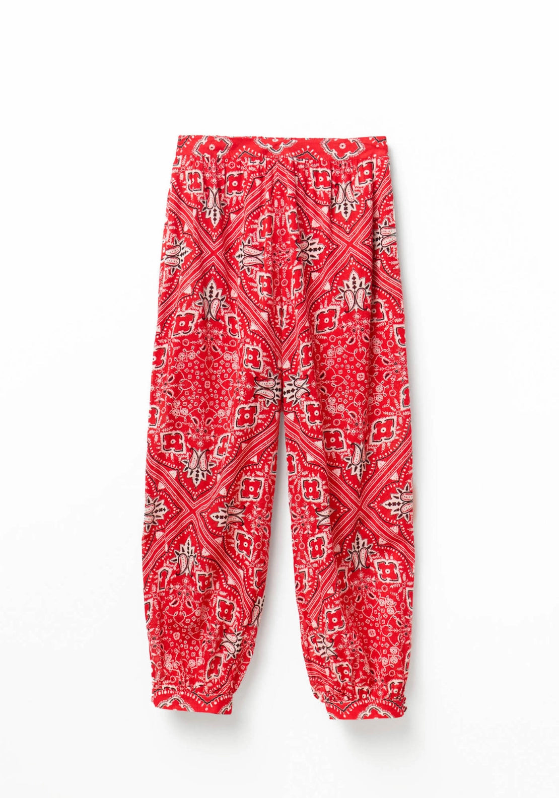 Bandana-Print Harem Trousers - Red