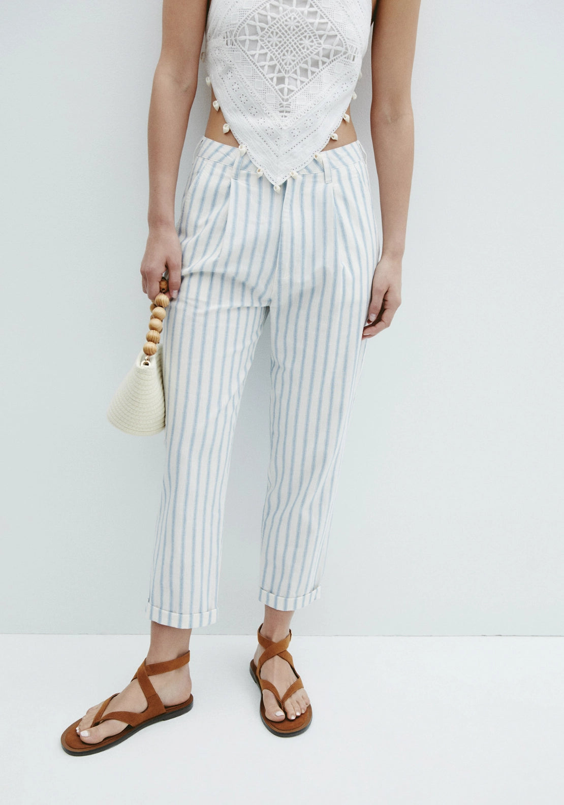 Striped Trousers - White &amp; Blue