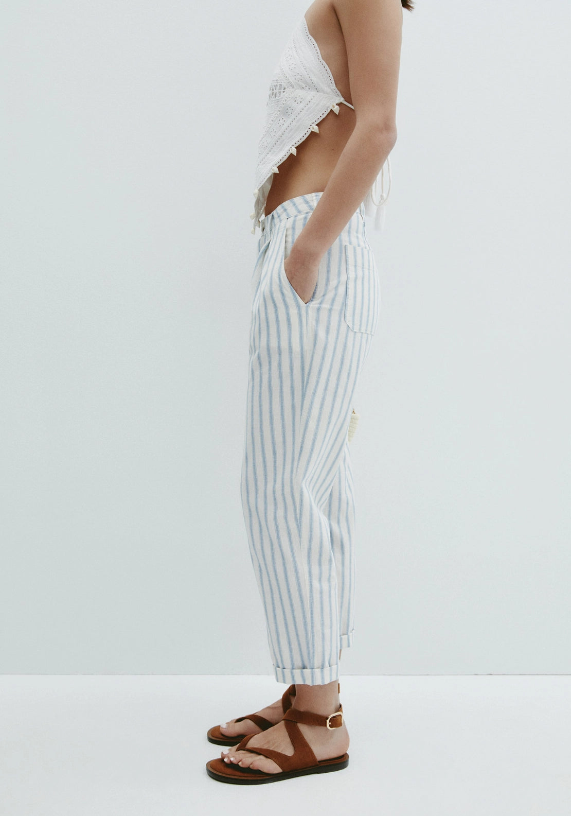 Striped Trousers - White &amp; Blue