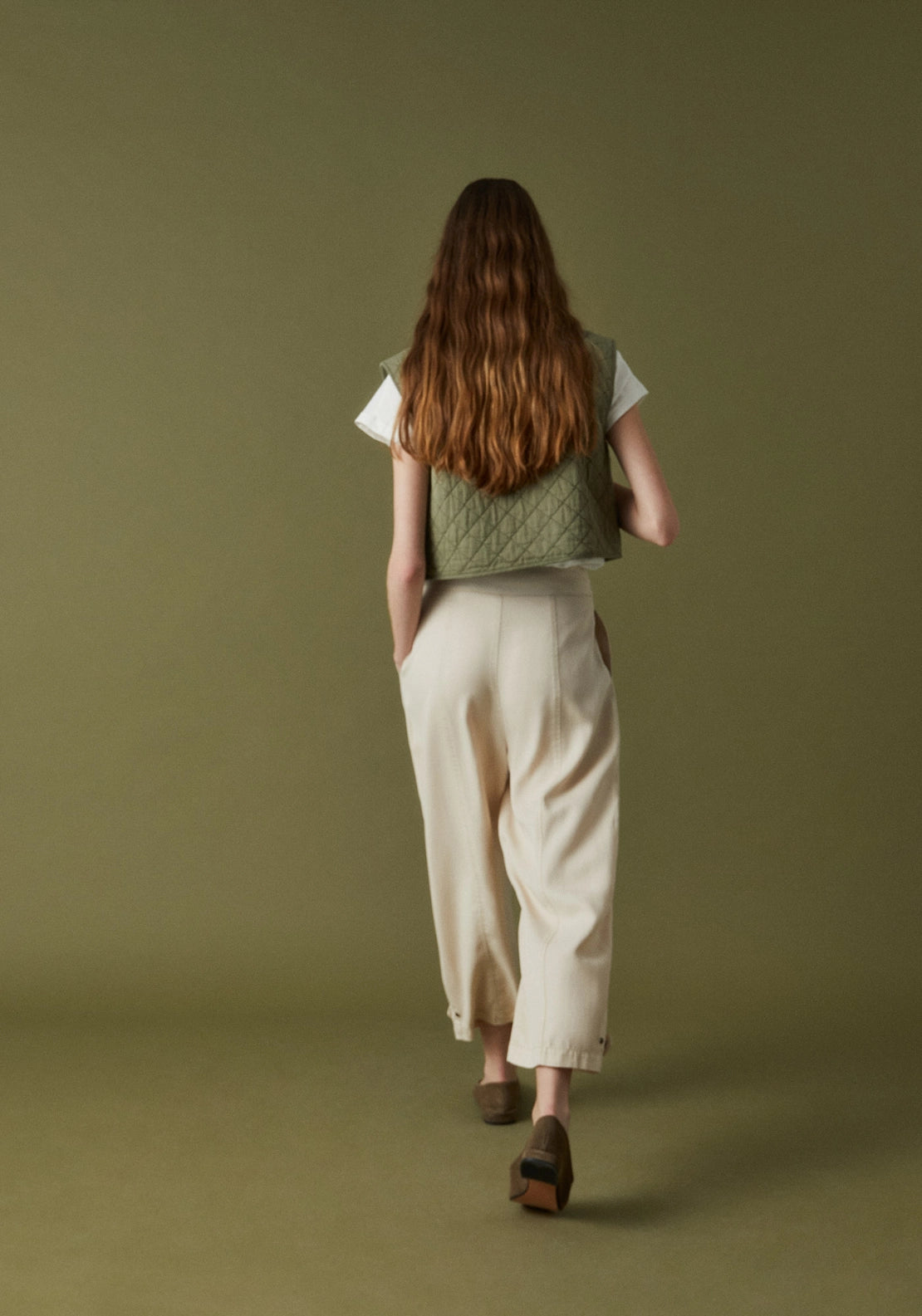 Flowy Wide Leg Trousers - Cream