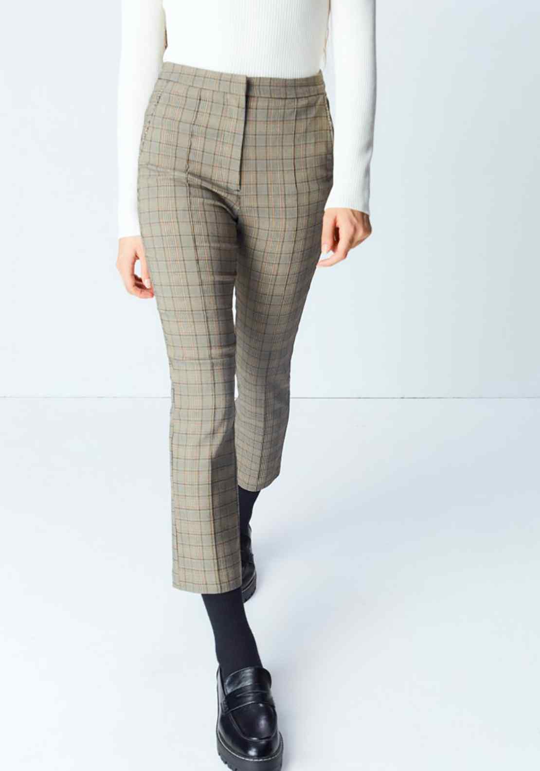 Sfera Jacquard Trousers - Brown 1 Shaws Department Stores