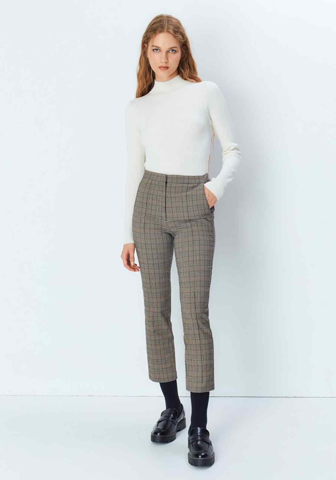 Sfera Jacquard Trousers - Brown 3 Shaws Department Stores