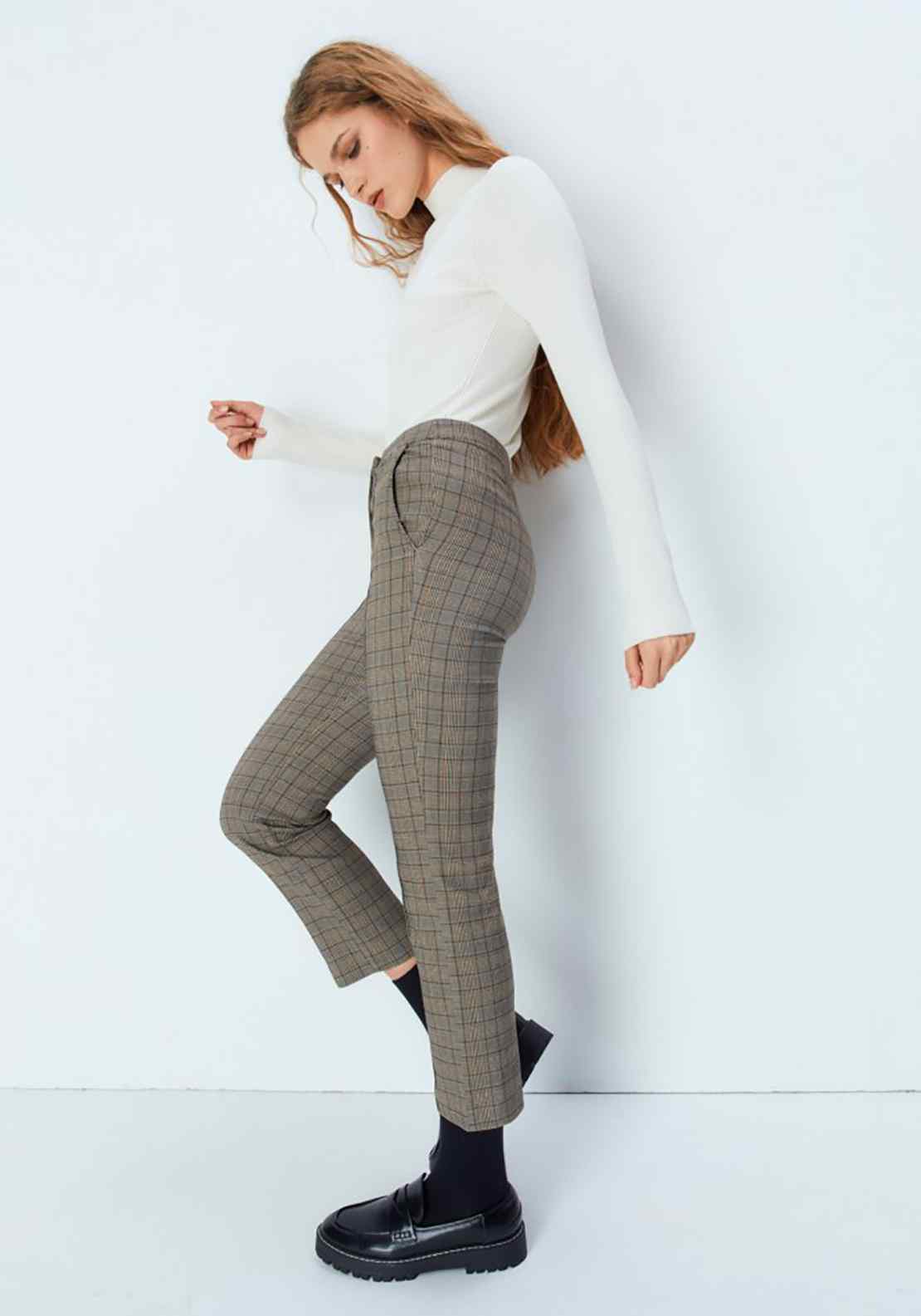 Sfera Jacquard Trousers - Brown 2 Shaws Department Stores