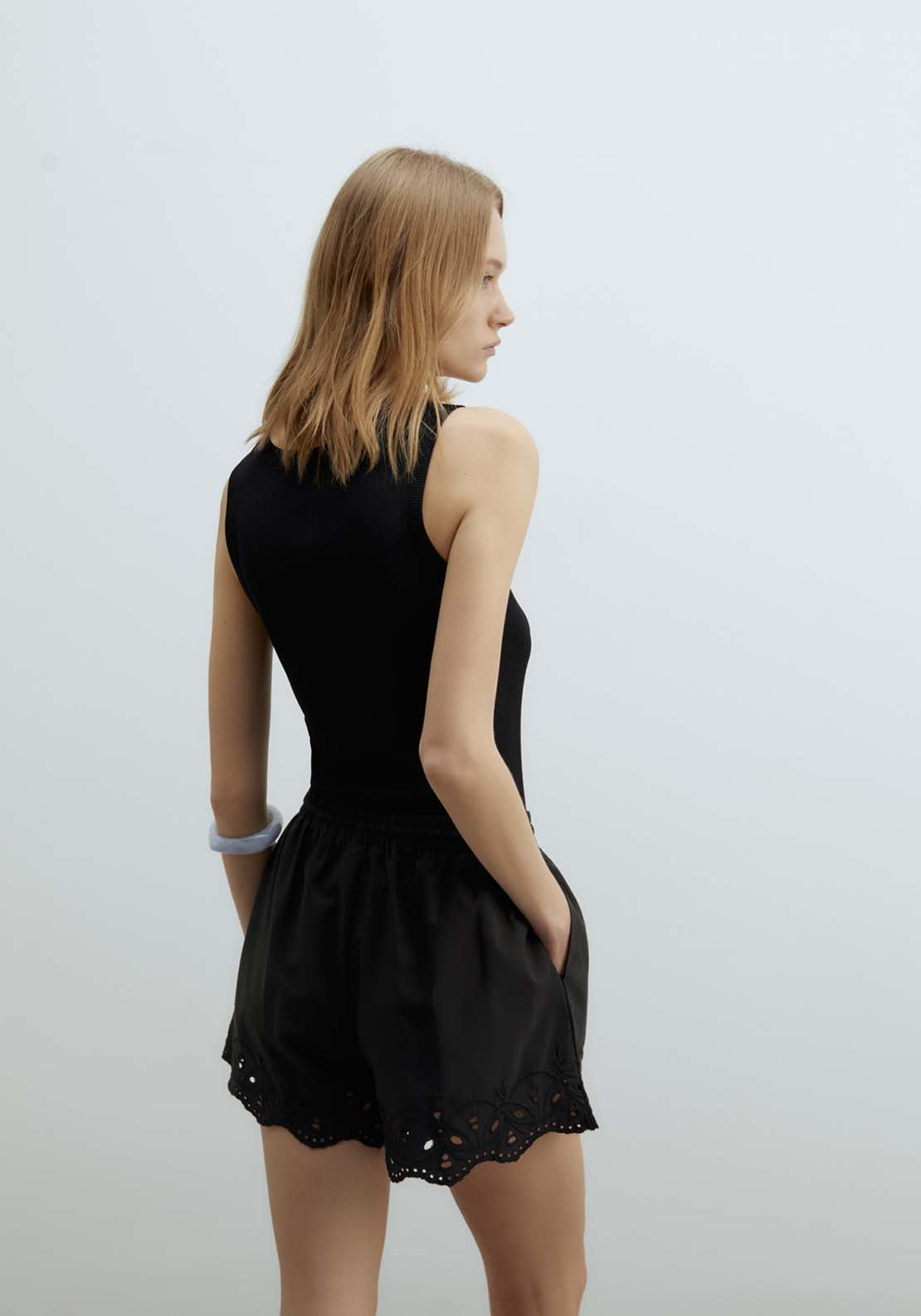 Embroidered Shorts - Black