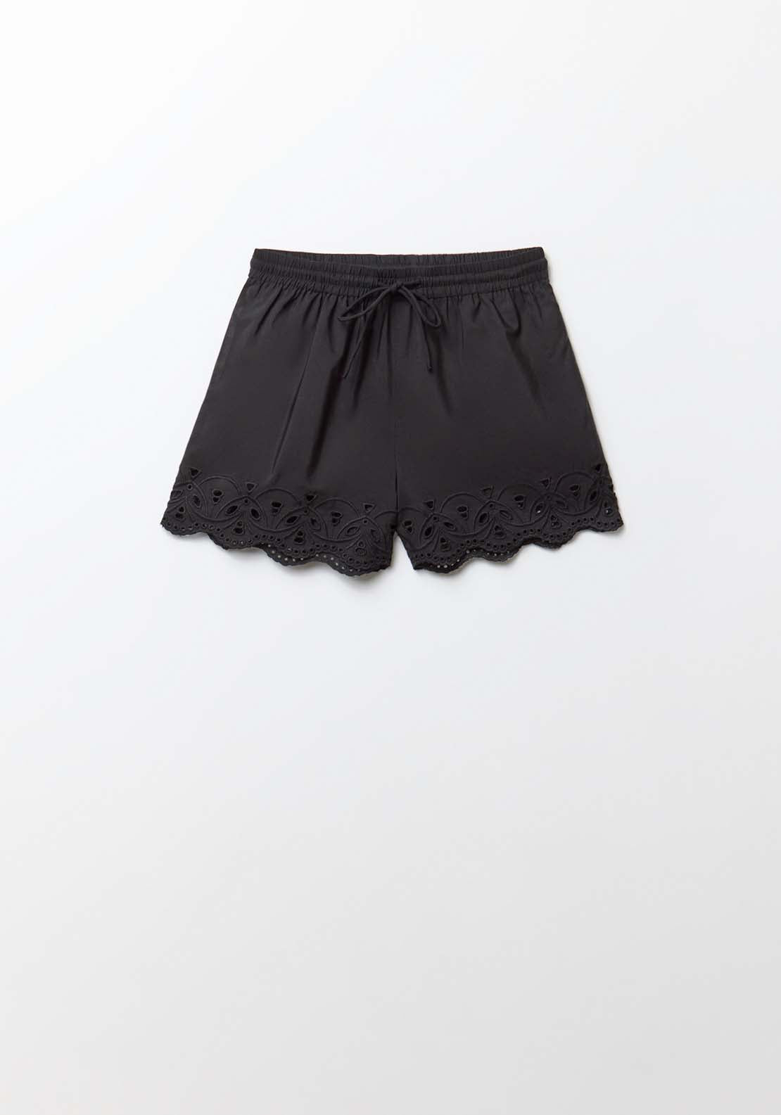 Embroidered Shorts - Black