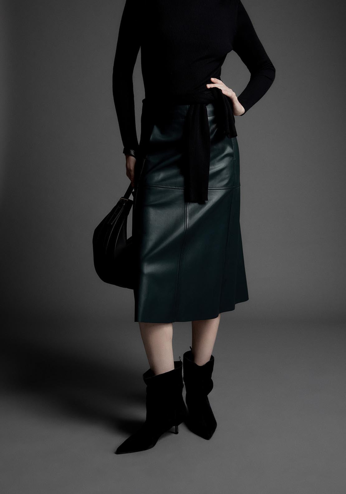Sfera Midi Skirt - Green 1 Shaws Department Stores